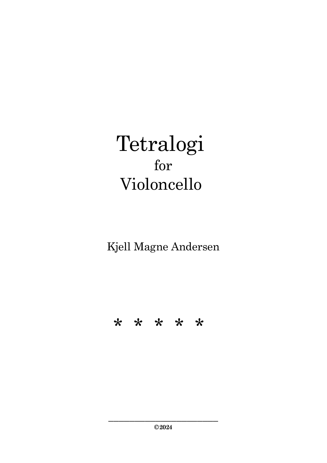 Tetralogi for violoncello