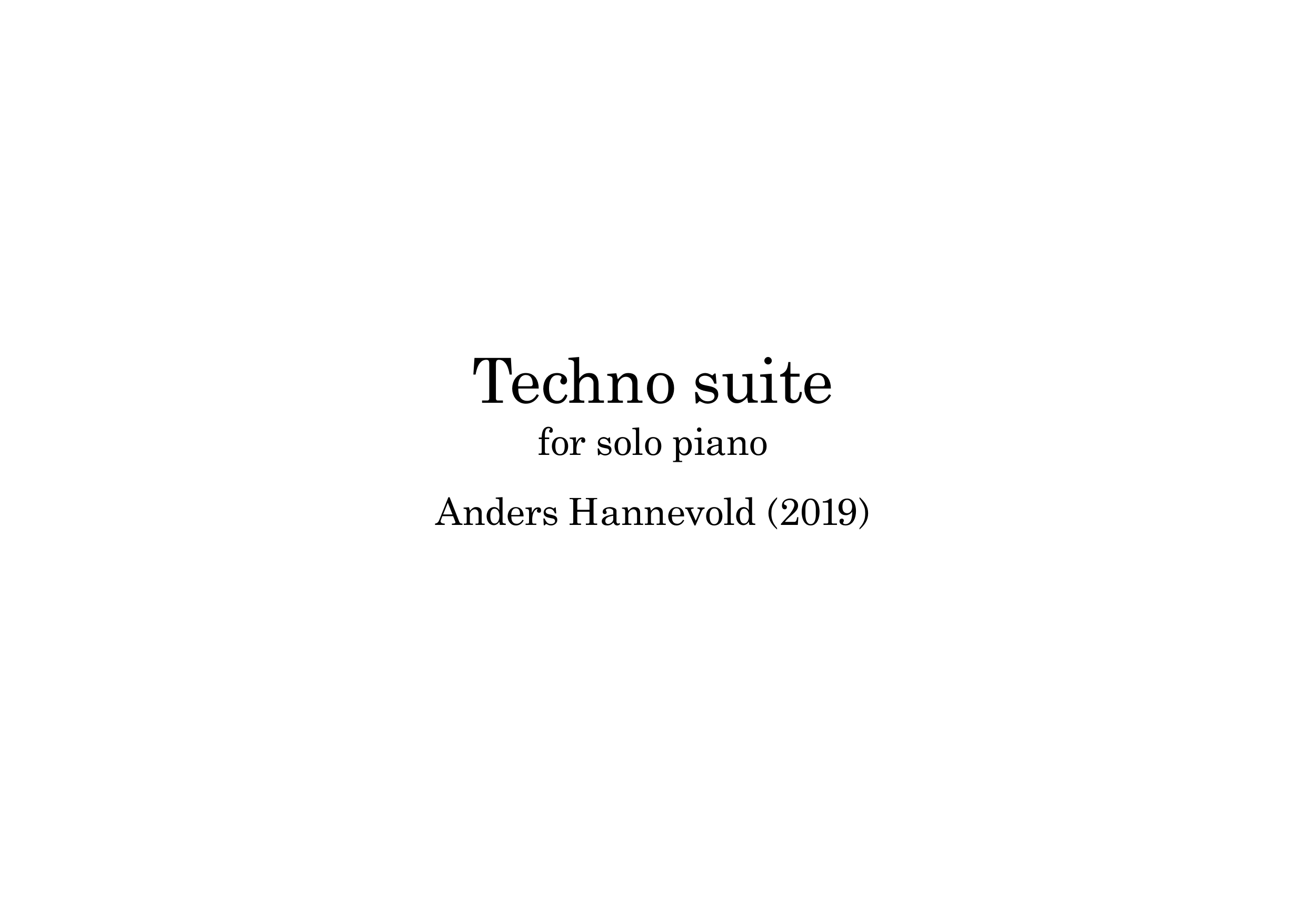 Techno suite - for solo piano