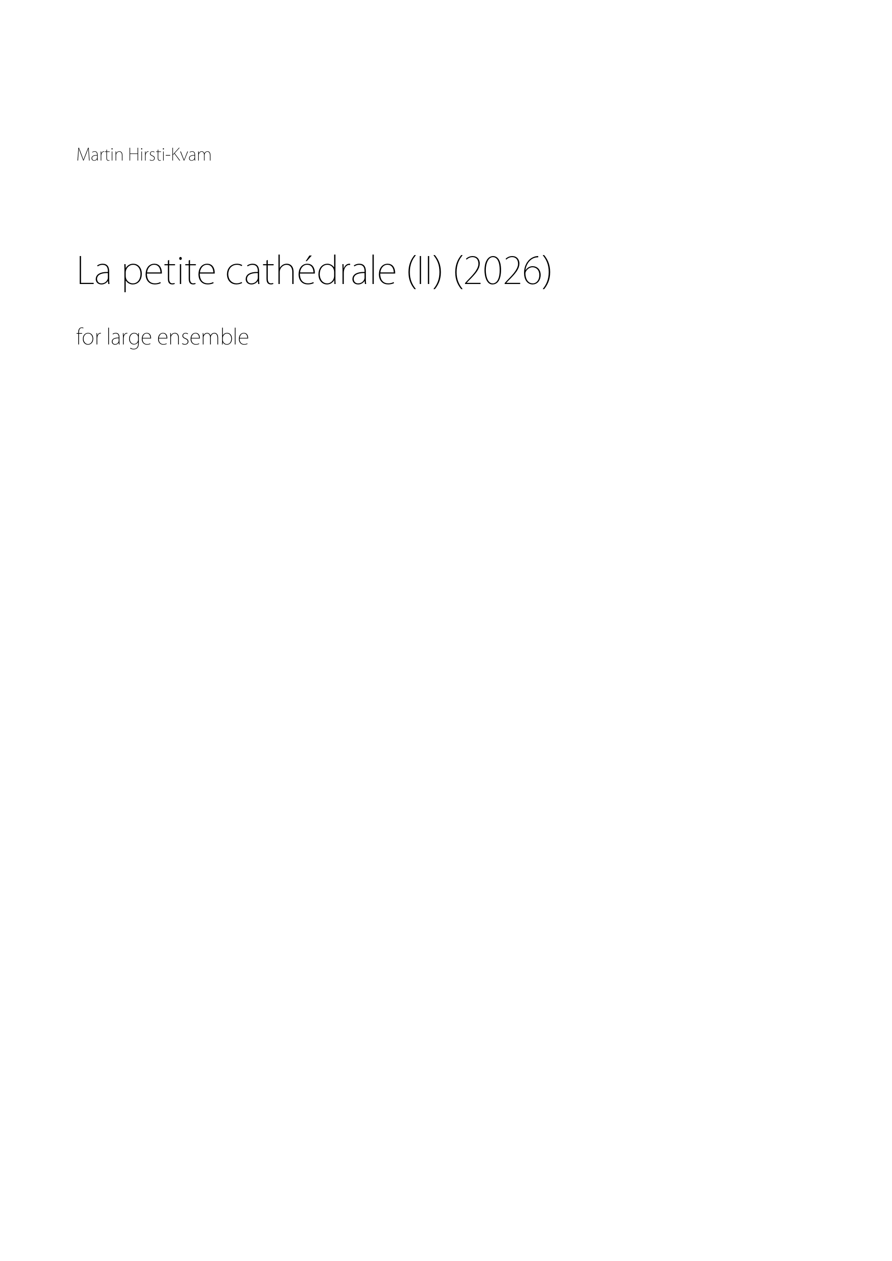 La petite cathédrale (II) - for large ensemble