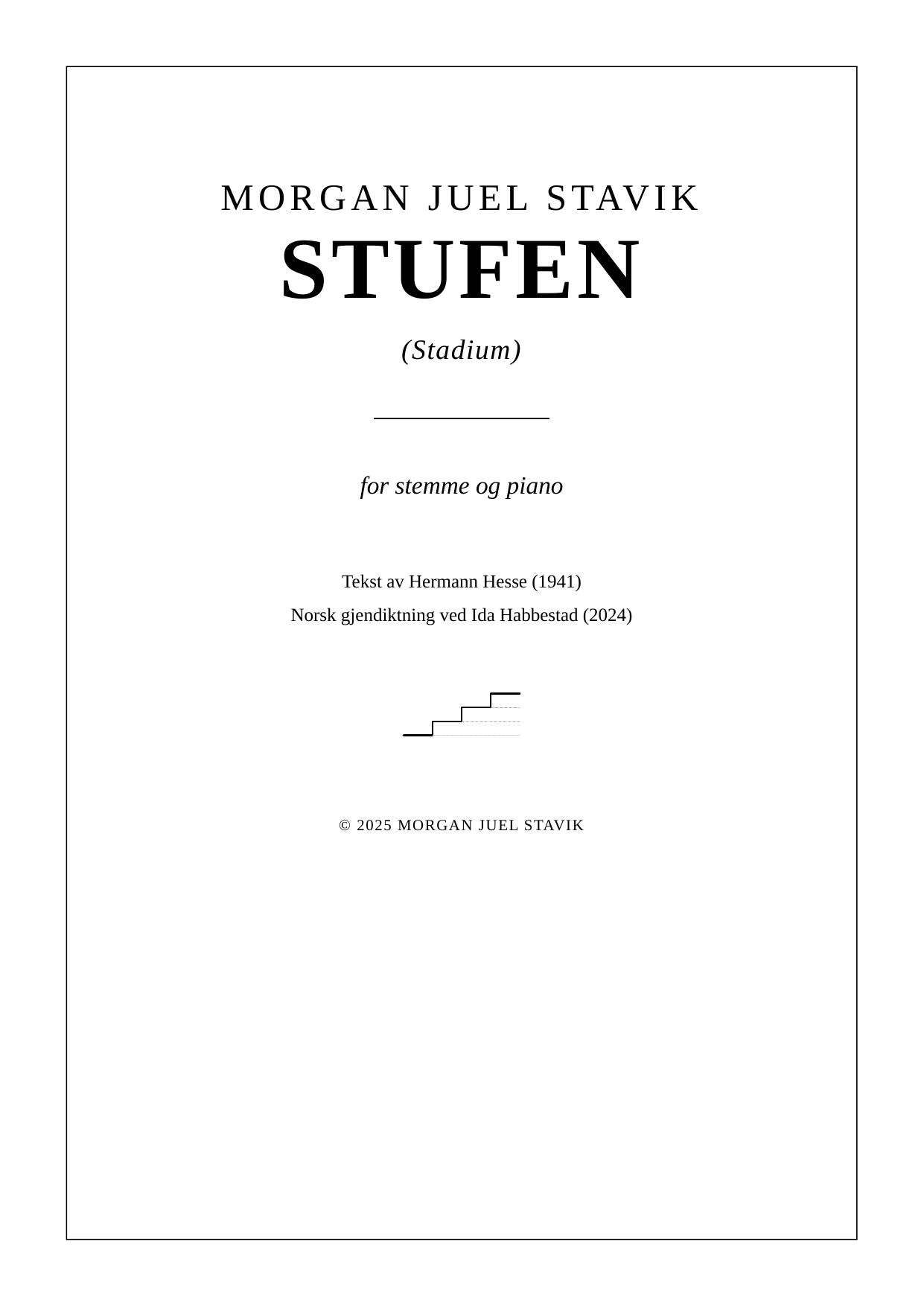 Stufen (Stadium) - for stemme og piano