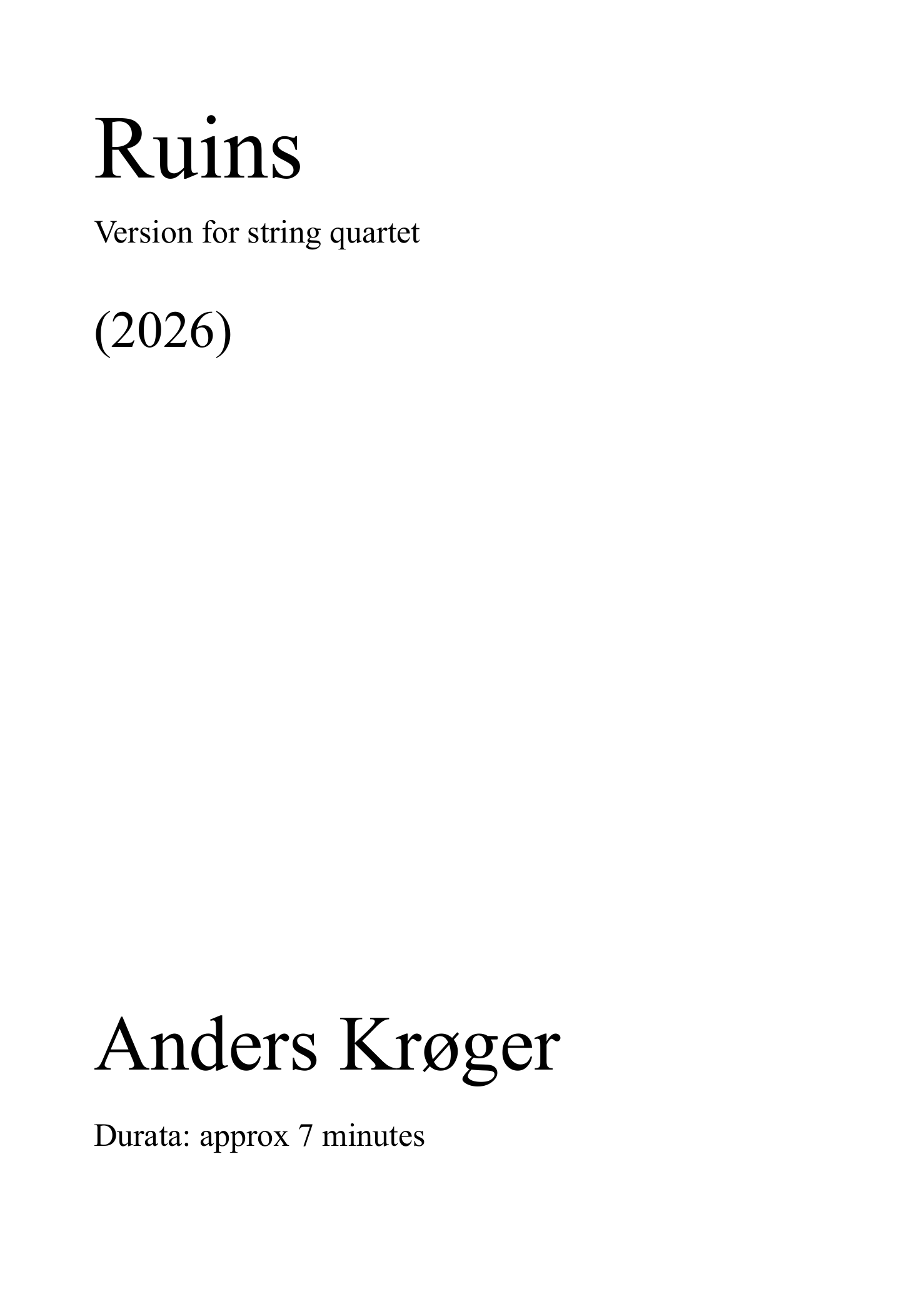 Ruins - version for string quartet