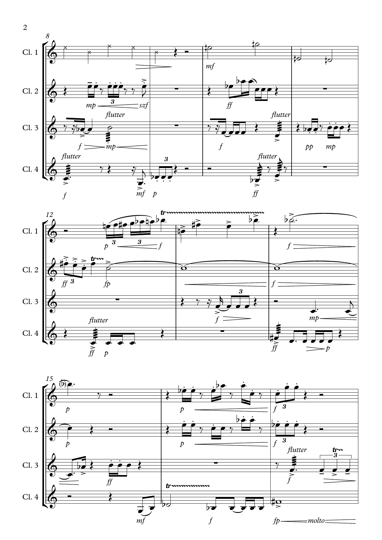 Chill I-XV - for 4 clarinets - Image 4
