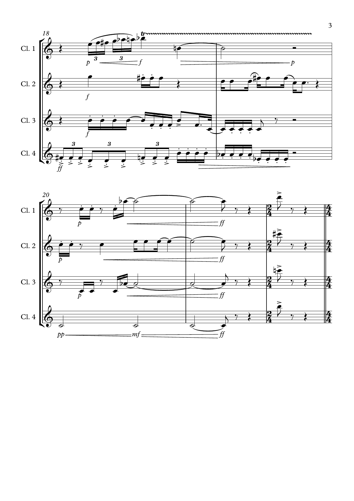 Chill I-XV - for 4 clarinets - Image 5