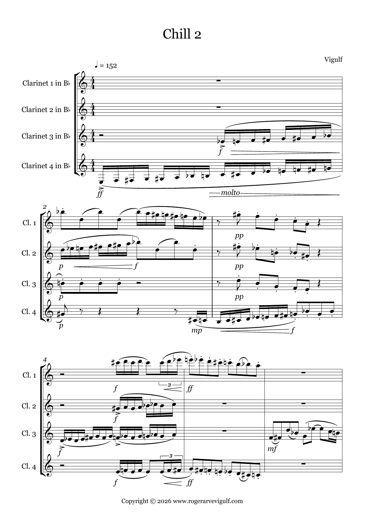 Chill I-XV - for 4 clarinets - Image 7