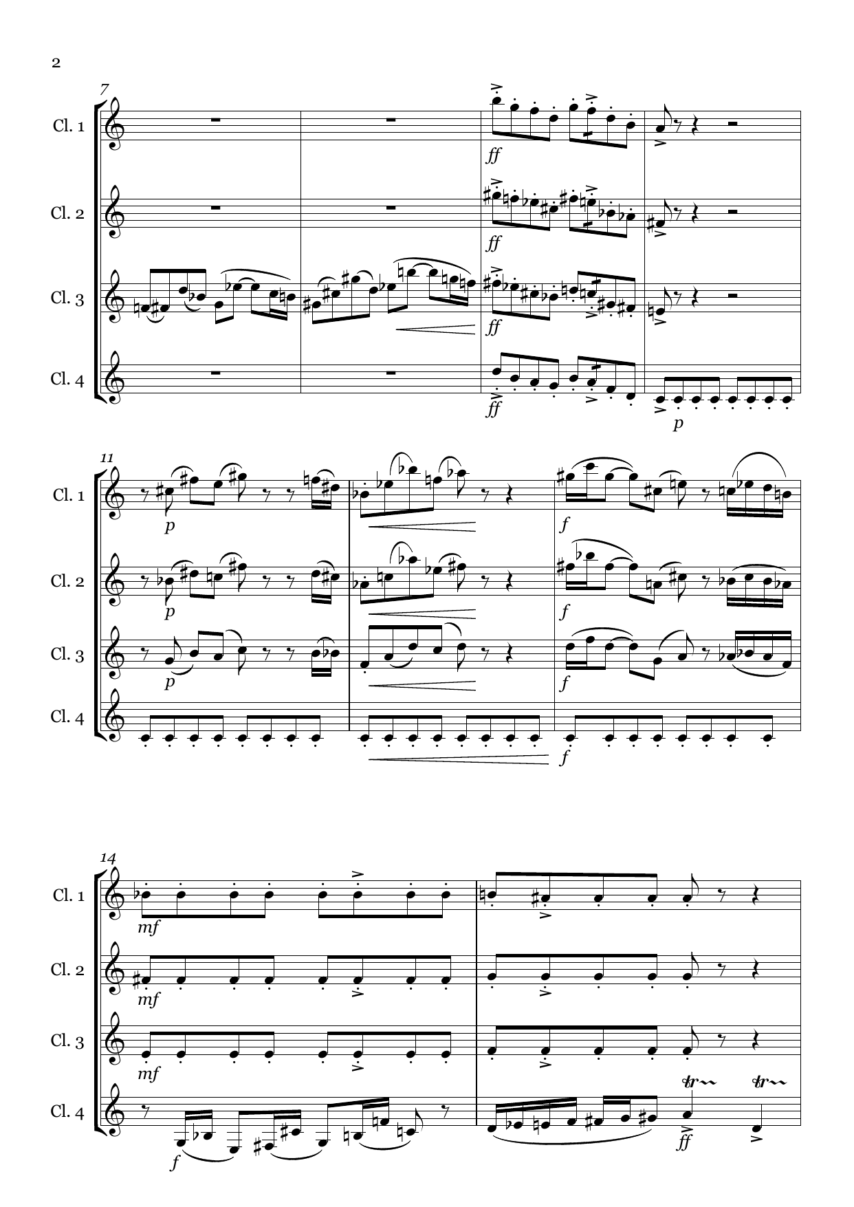 Chill I-XV - for 4 clarinets - Image 8