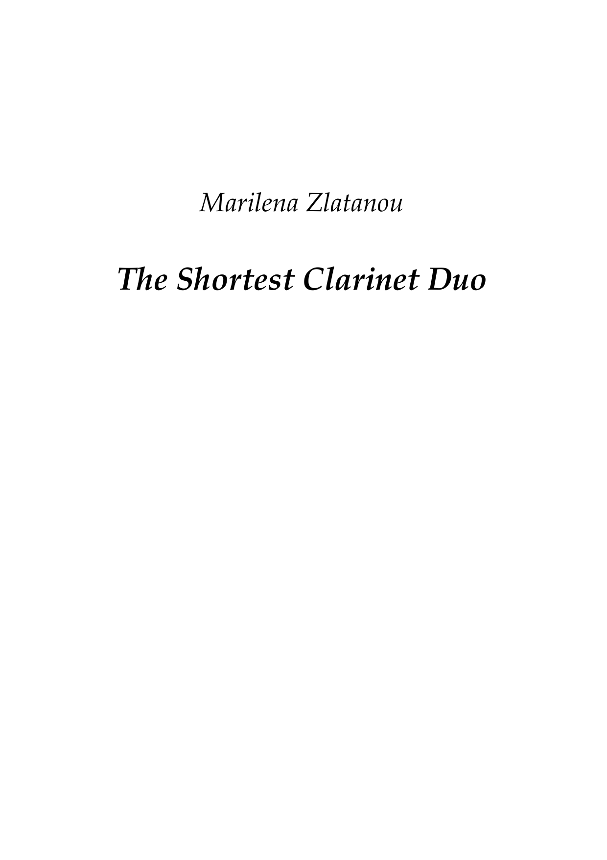 The Shortest Clarinet Duo