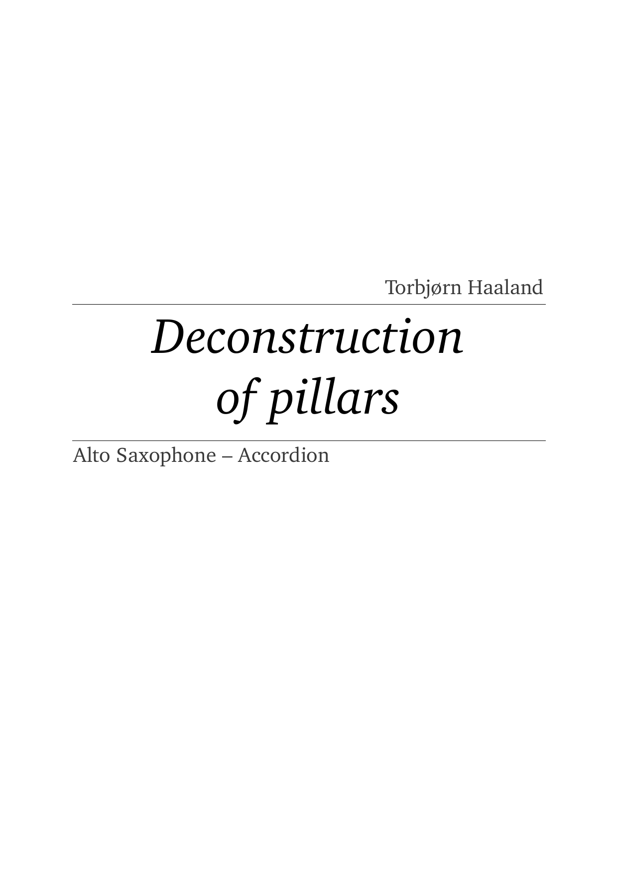 Deconstruction of Pillars