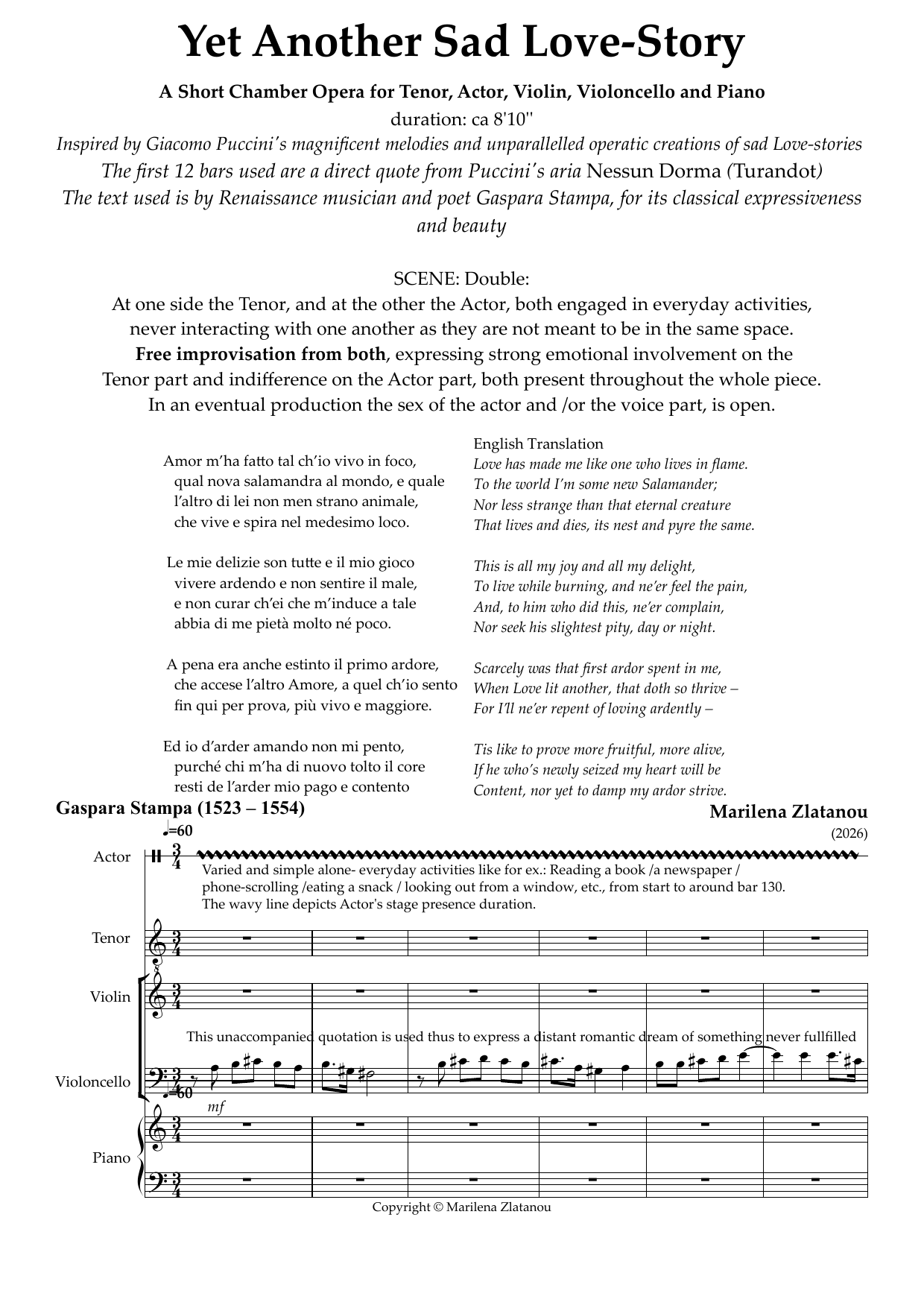 Yet Another Sad Love-Story - A Short Chamber Opera for Tenor, Actor, Violin, Violoncello and Piano - Image 3