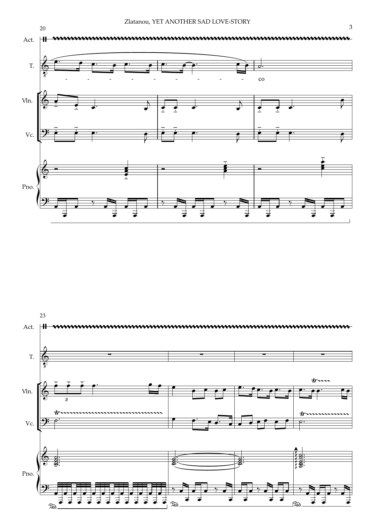 Yet Another Sad Love-Story - A Short Chamber Opera for Tenor, Actor, Violin, Violoncello and Piano - Image 5