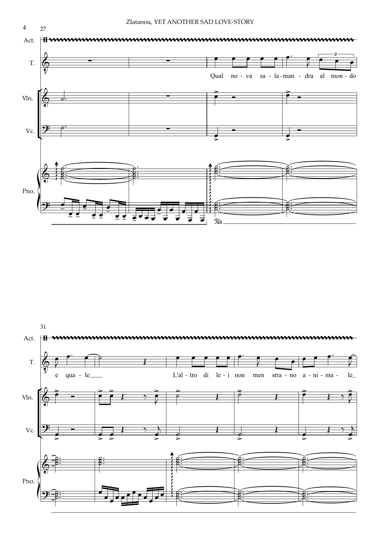 Yet Another Sad Love-Story - A Short Chamber Opera for Tenor, Actor, Violin, Violoncello and Piano - Image 6