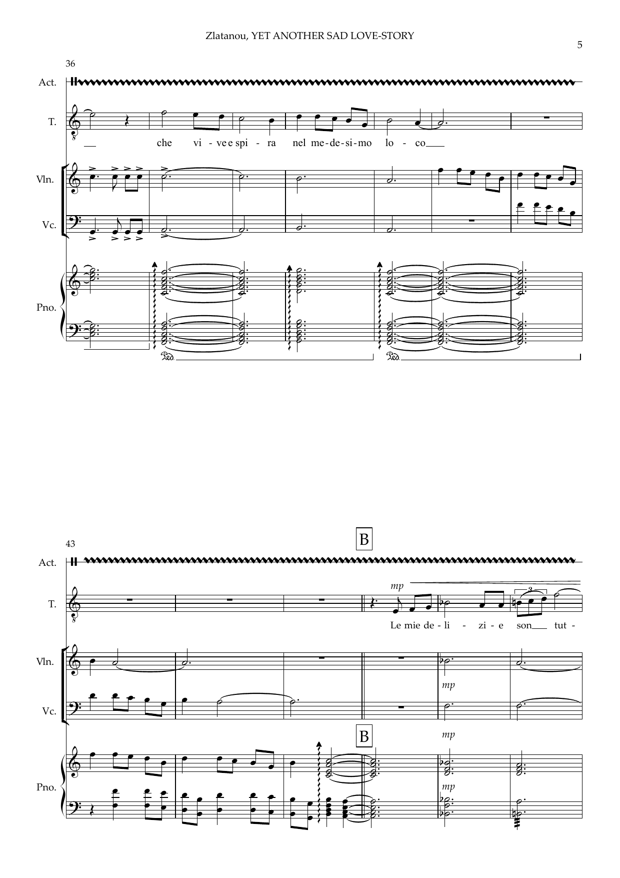 Yet Another Sad Love-Story - A Short Chamber Opera for Tenor, Actor, Violin, Violoncello and Piano - Image 7