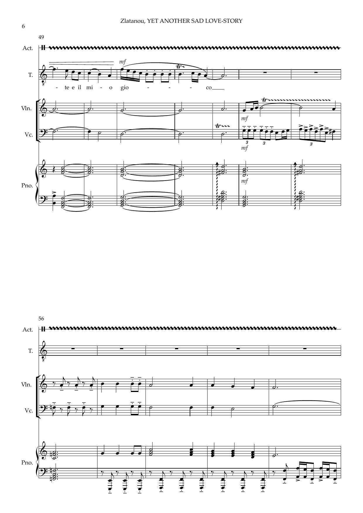 Yet Another Sad Love-Story - A Short Chamber Opera for Tenor, Actor, Violin, Violoncello and Piano - Image 8