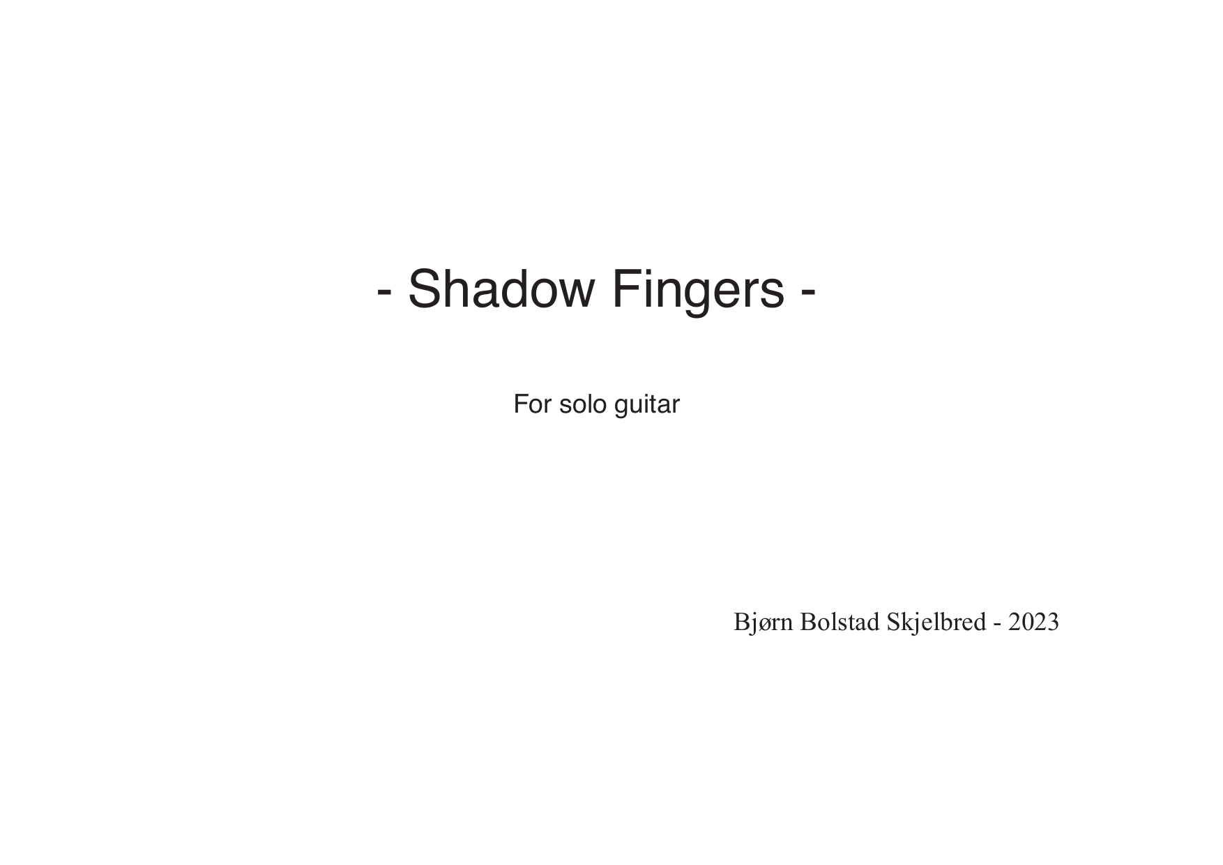 Shadow Fingers