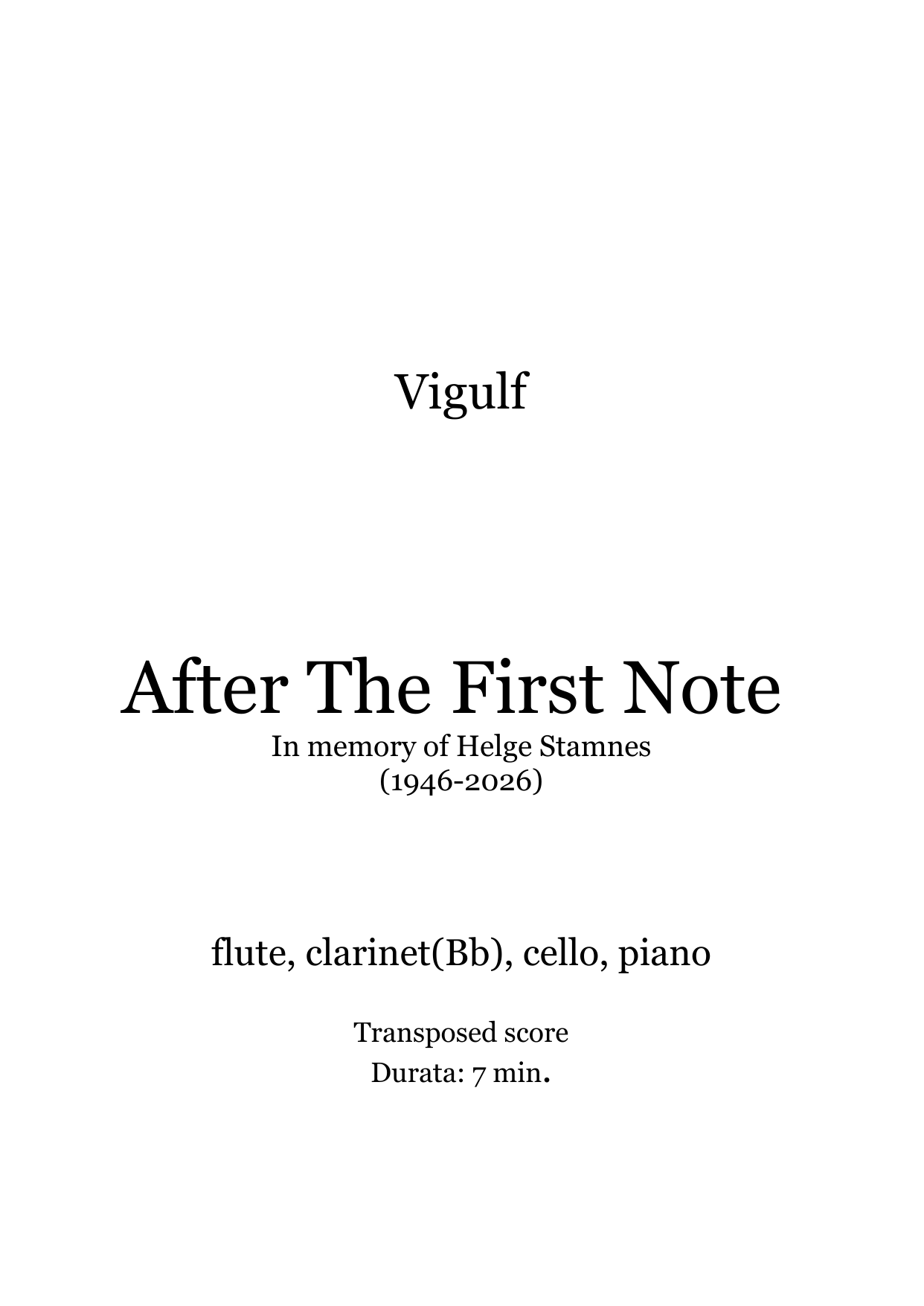 After the First Note