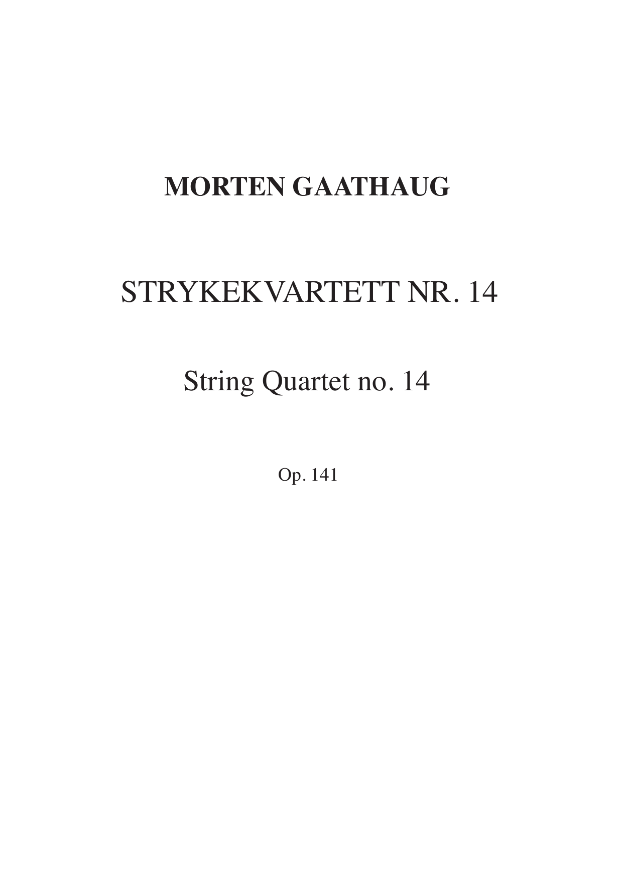 String Quartet No 14, Op. 141