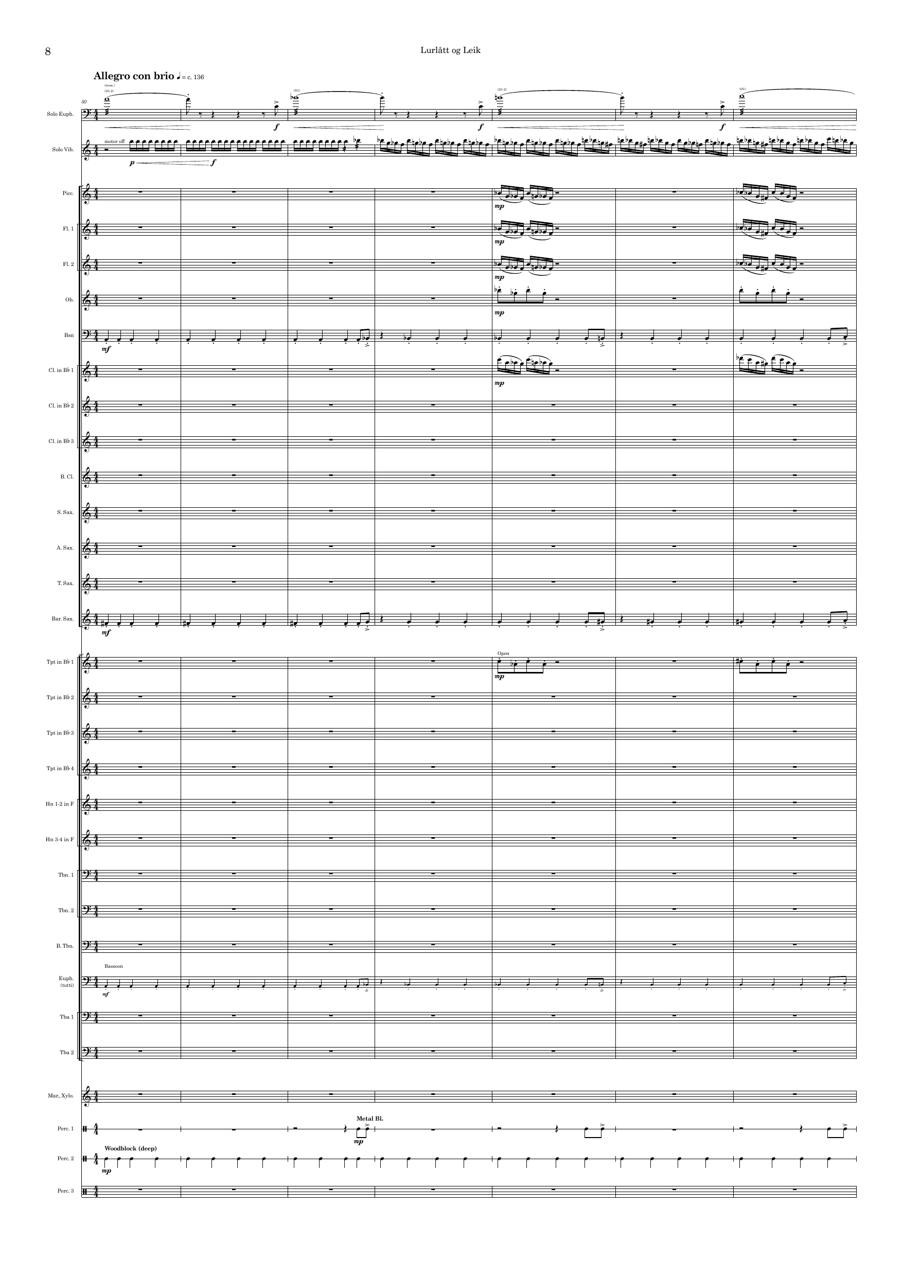 Lurlått og Leik - for Euphonium, Vibraphone/Tom-toms and Wind Band - Image 8