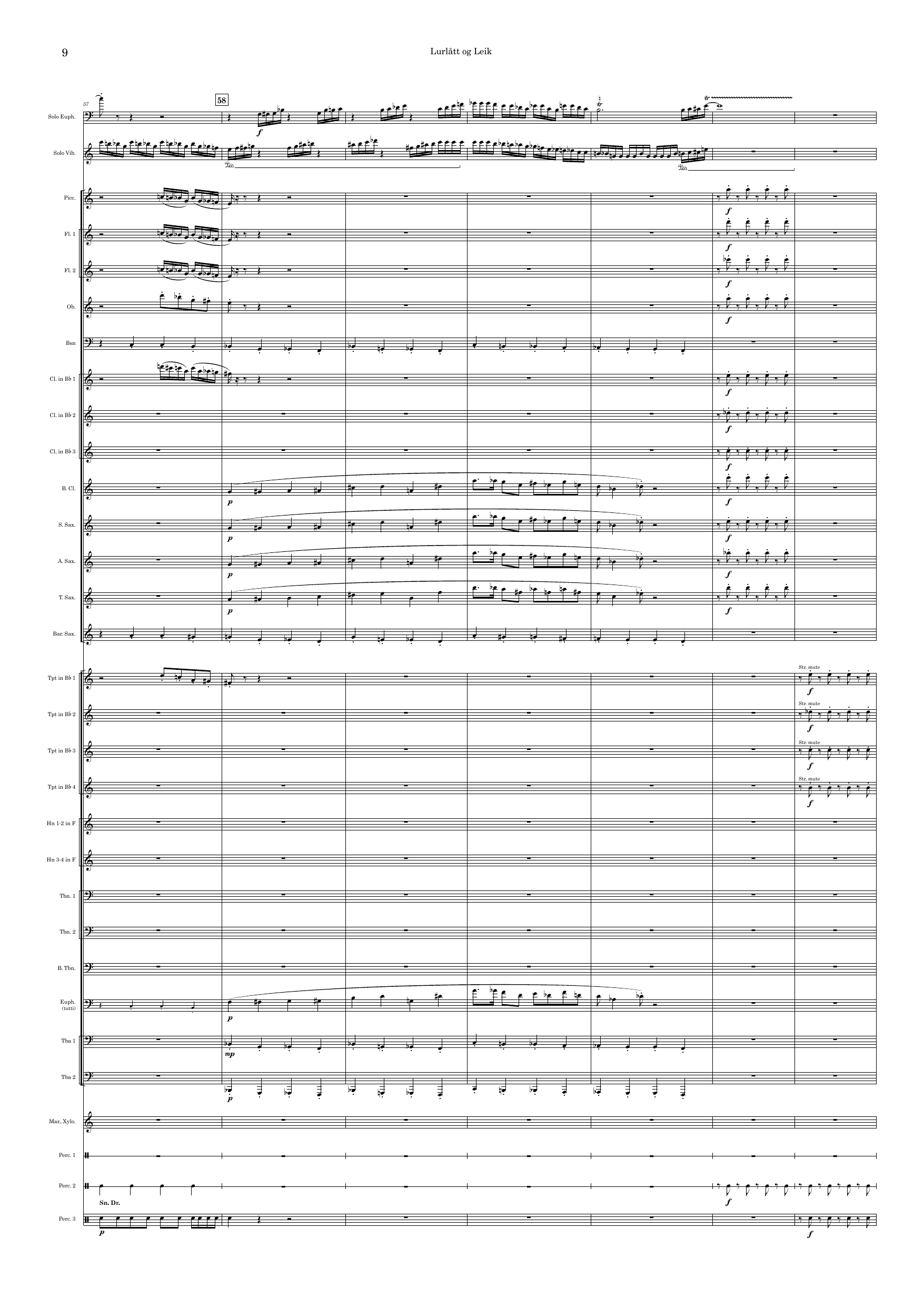 Lurlått og Leik - for Euphonium, Vibraphone/Tom-toms and Wind Band - Image 9