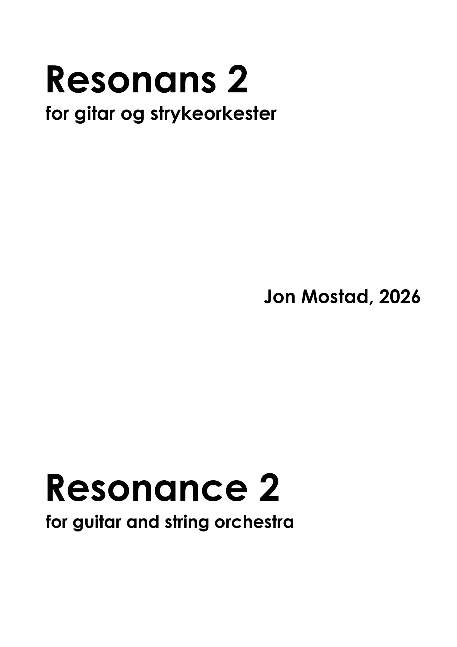 Resonans 2 - for gitar og strykeorkester