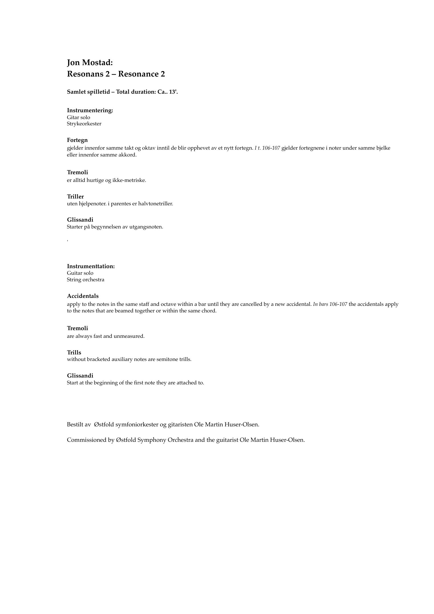 Resonans 2 - for gitar og strykeorkester - Bilde 2