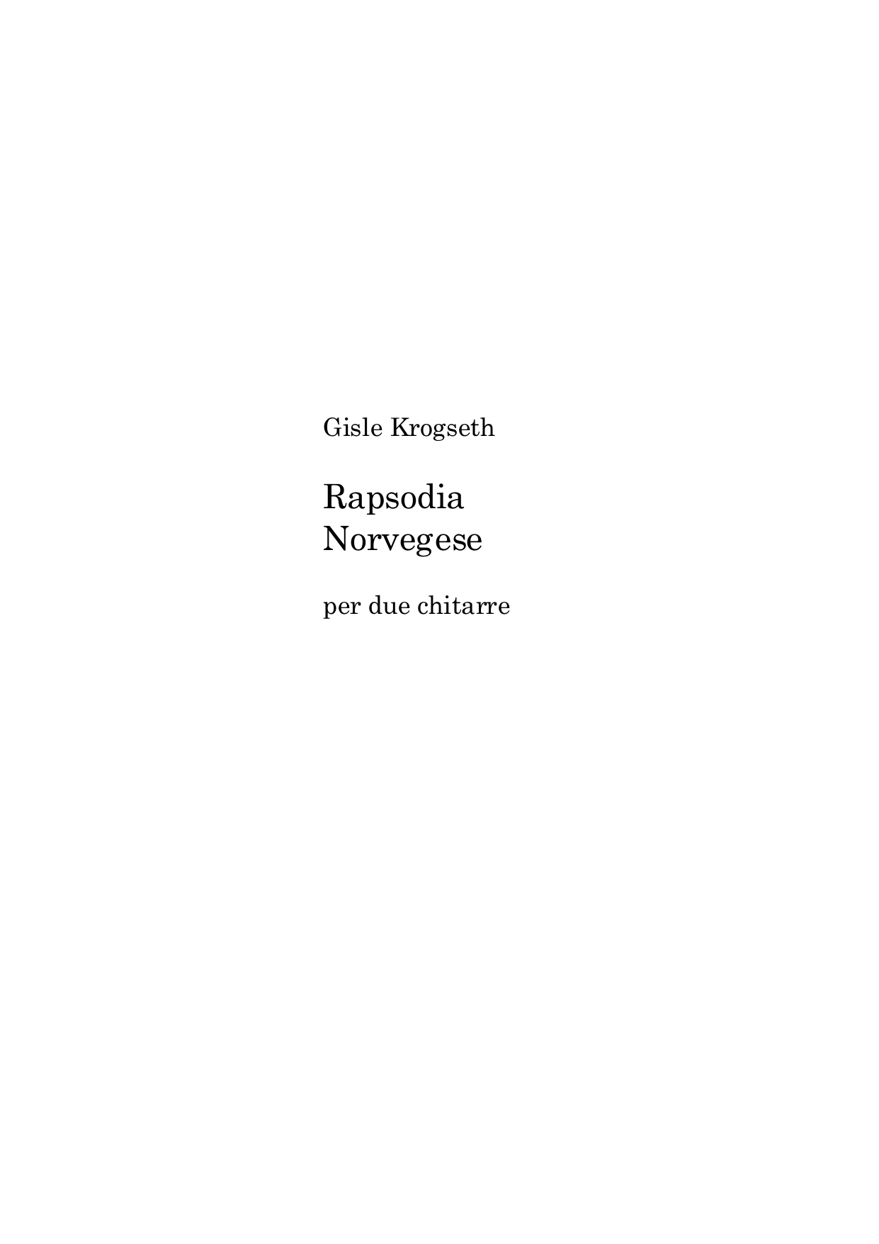Rapsodia Norvegese - per due chitarre