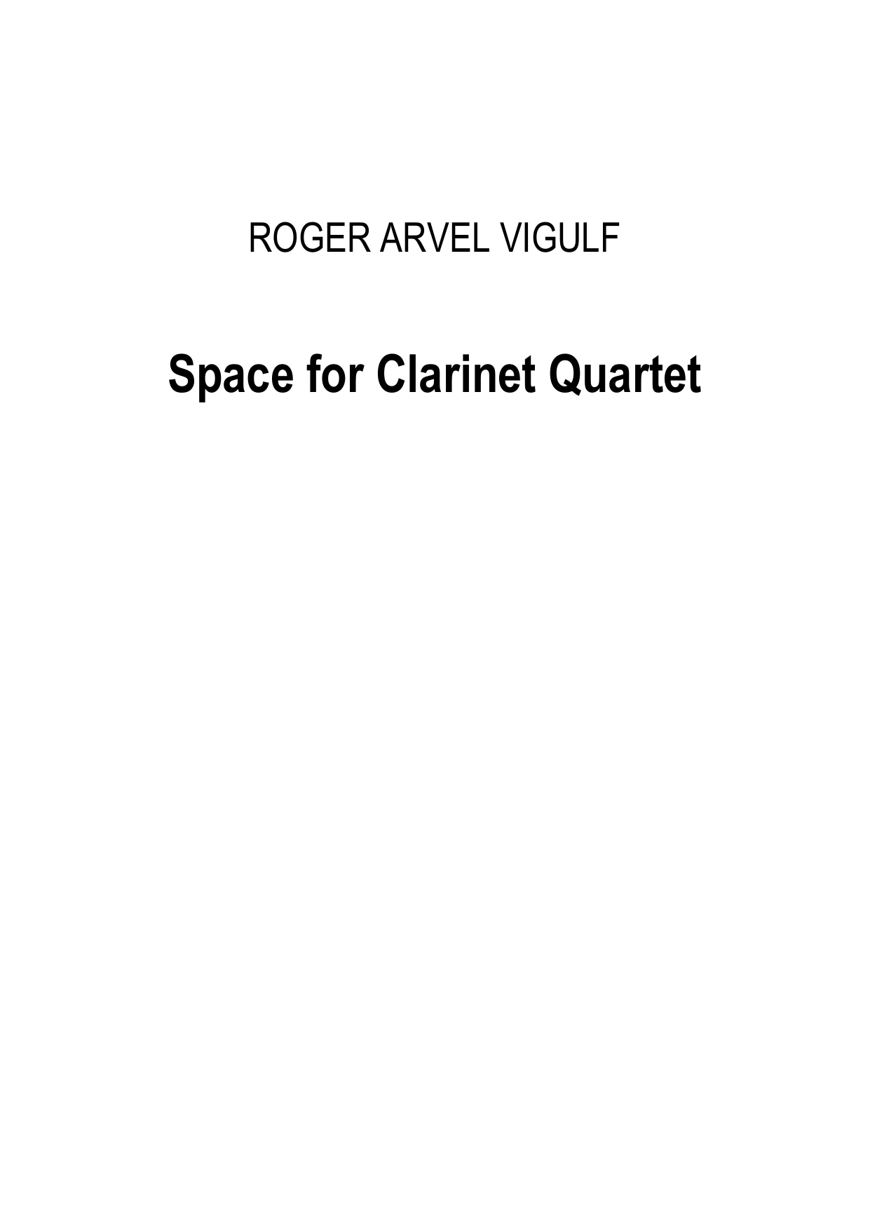 Space for Clarinet Quartet