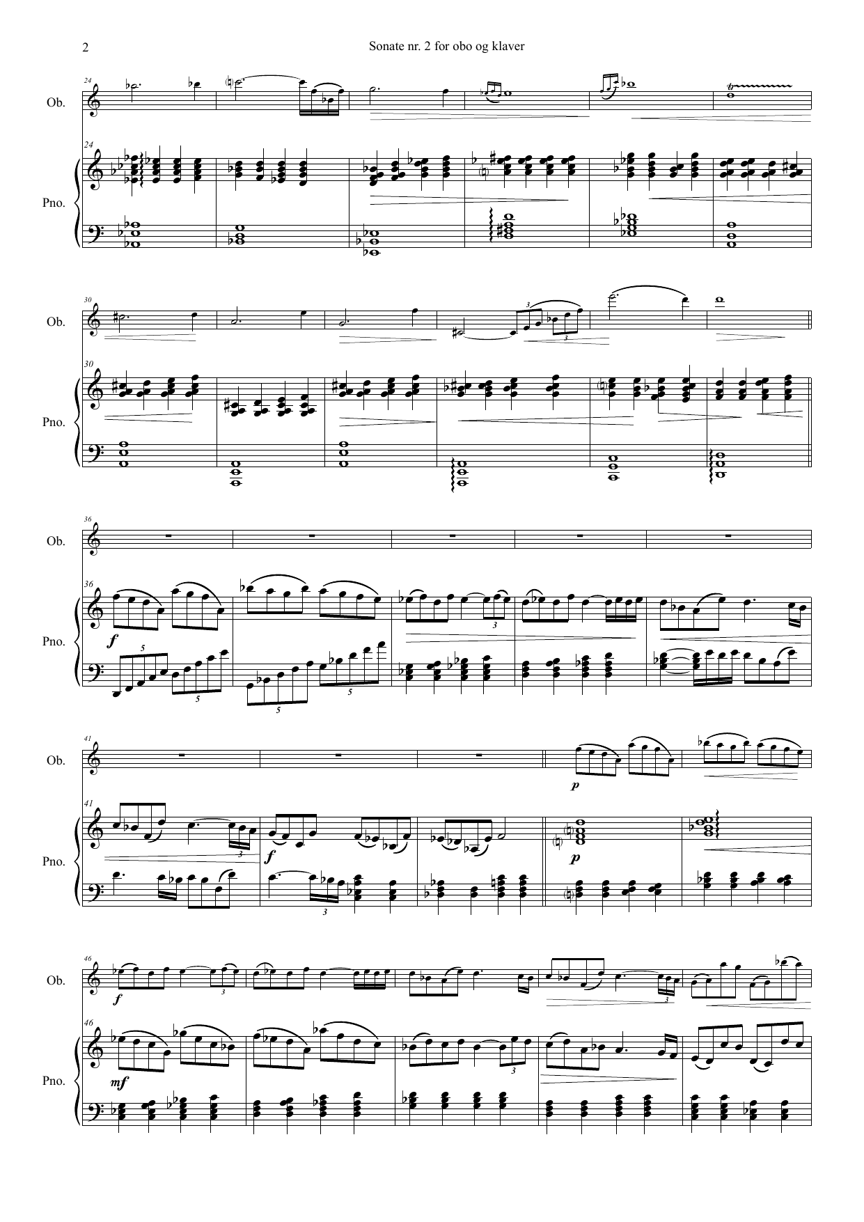 Sonata No, 2 - For oboe and piano, Op. 153 - Image 2