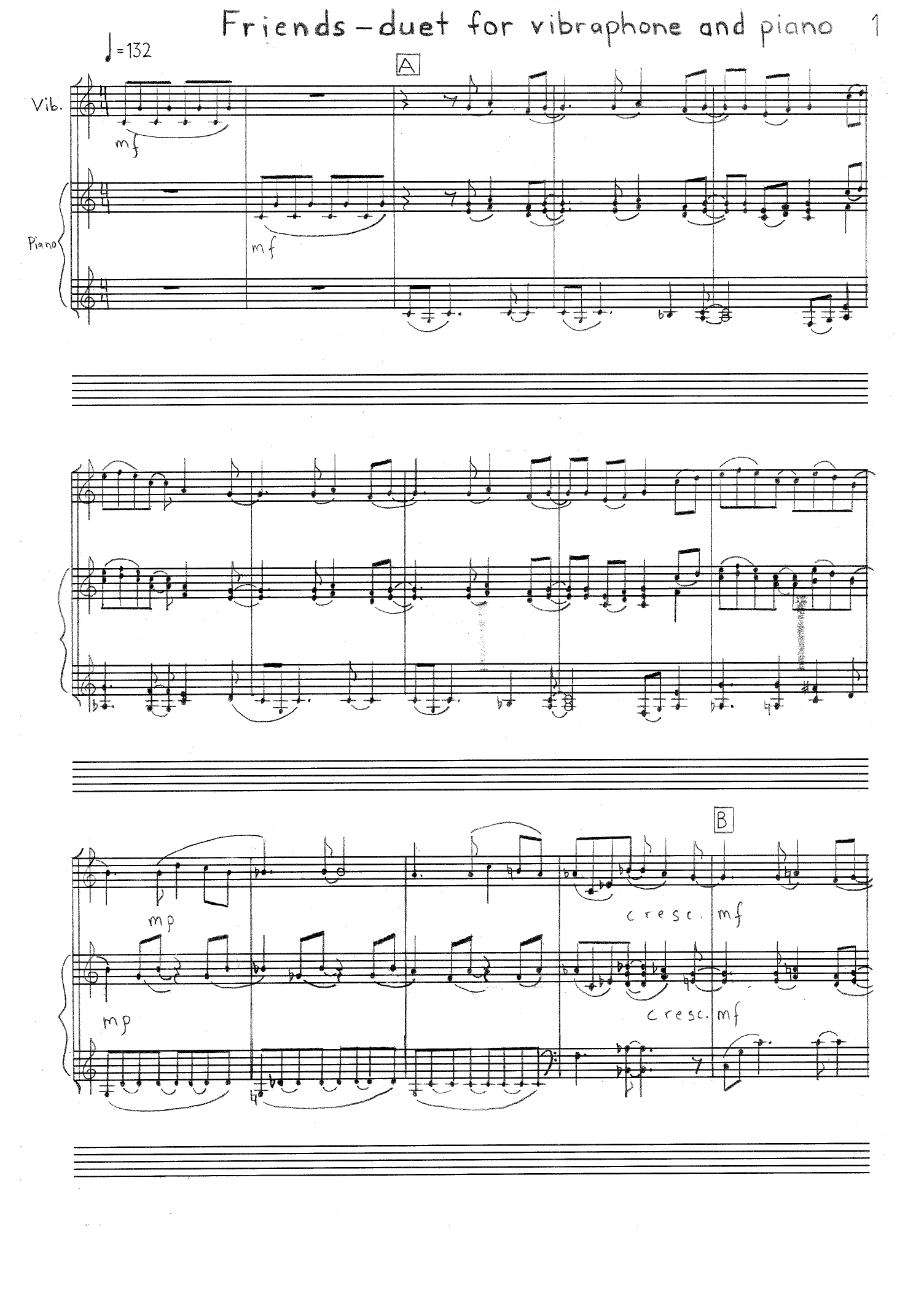 Friends - Duet for Vibraphone and Piano
