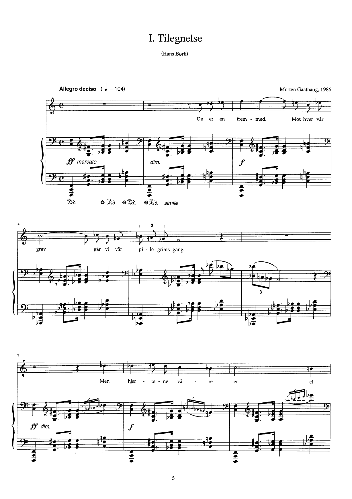 The Wind Does not Look at Signposts - Six songs on poems by Hans Børli : Version for high voice and piano, Op. 33 b - Image 5
