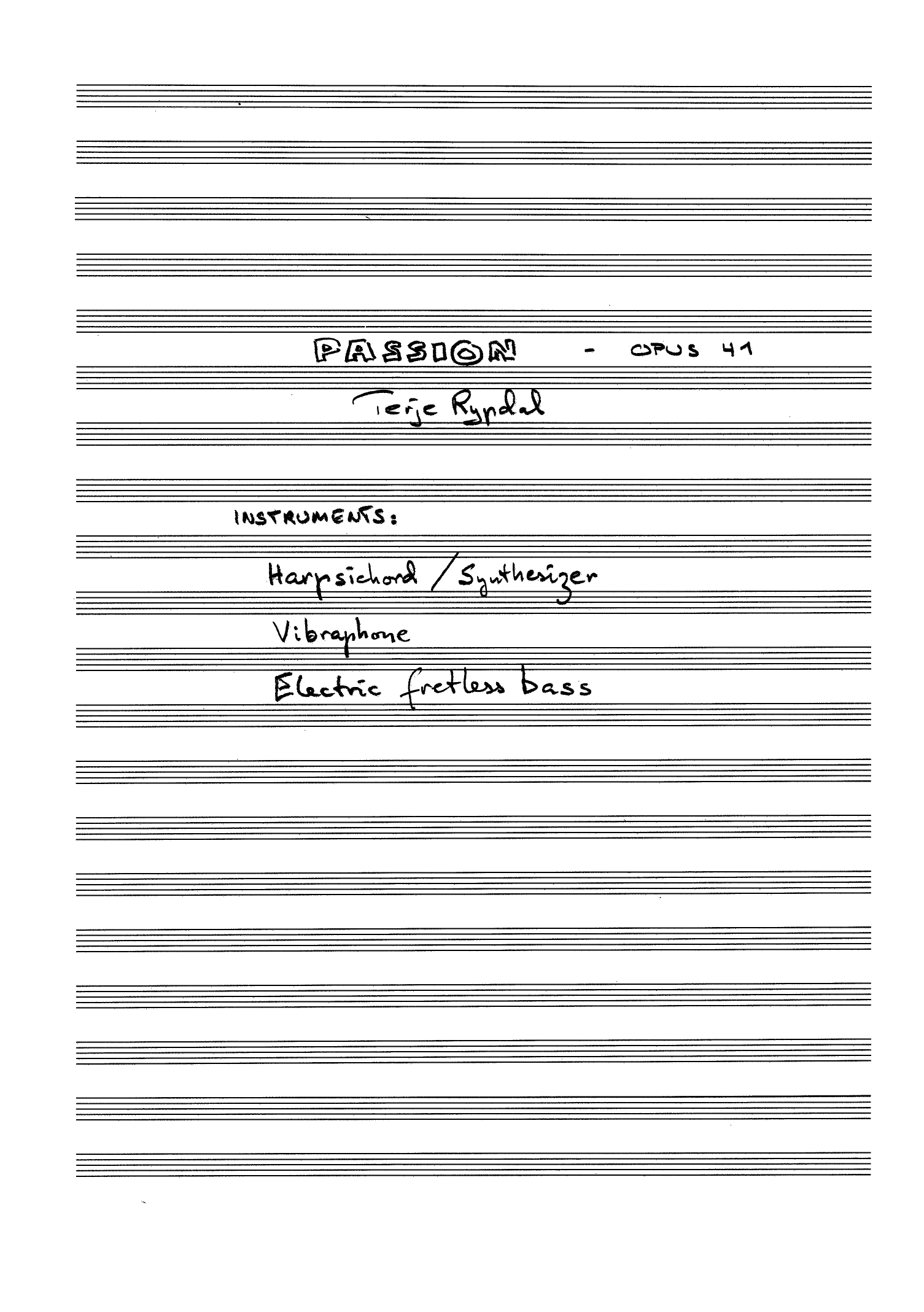 Passion, op. 41
