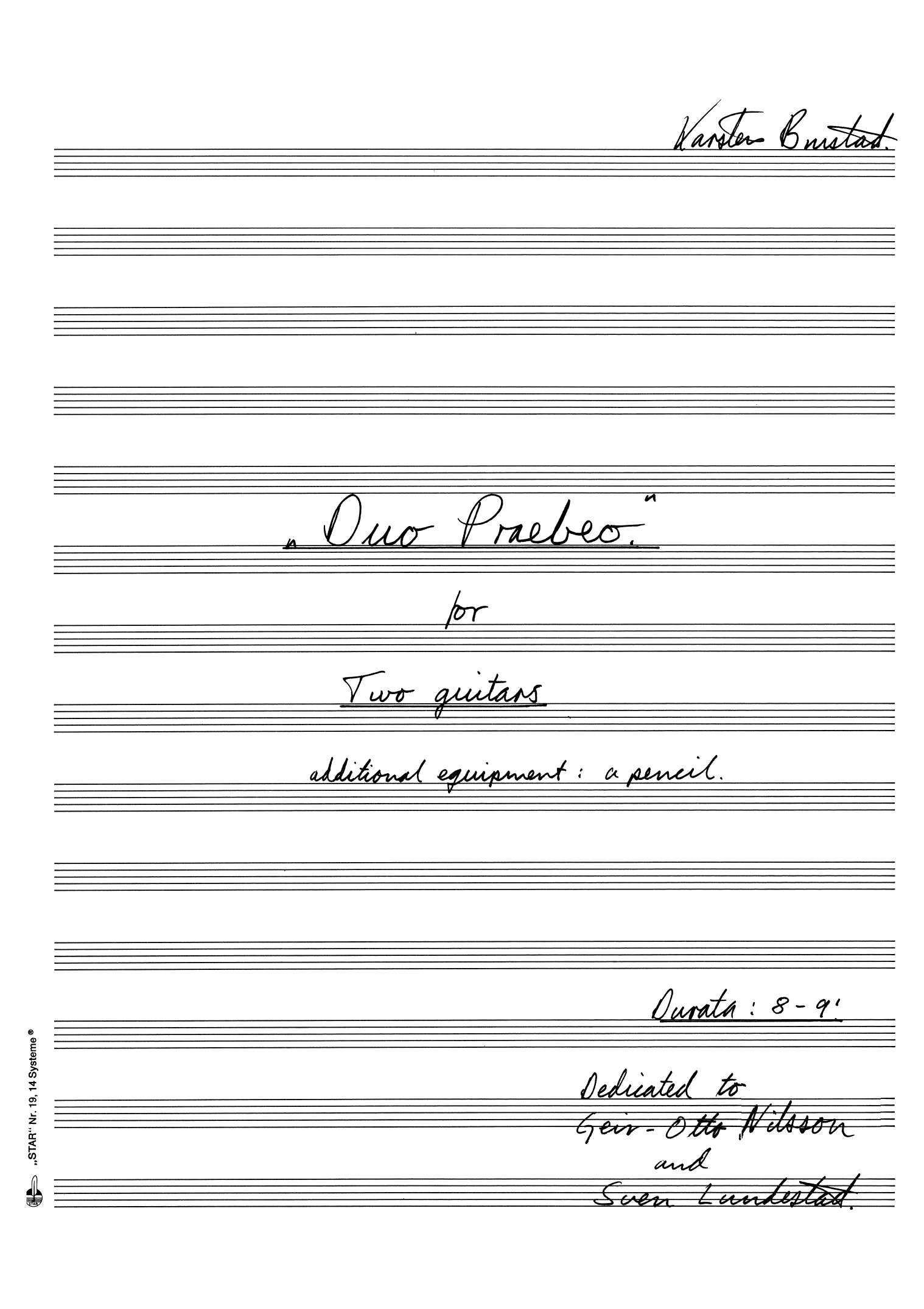 Duo Praebeo for two guitars