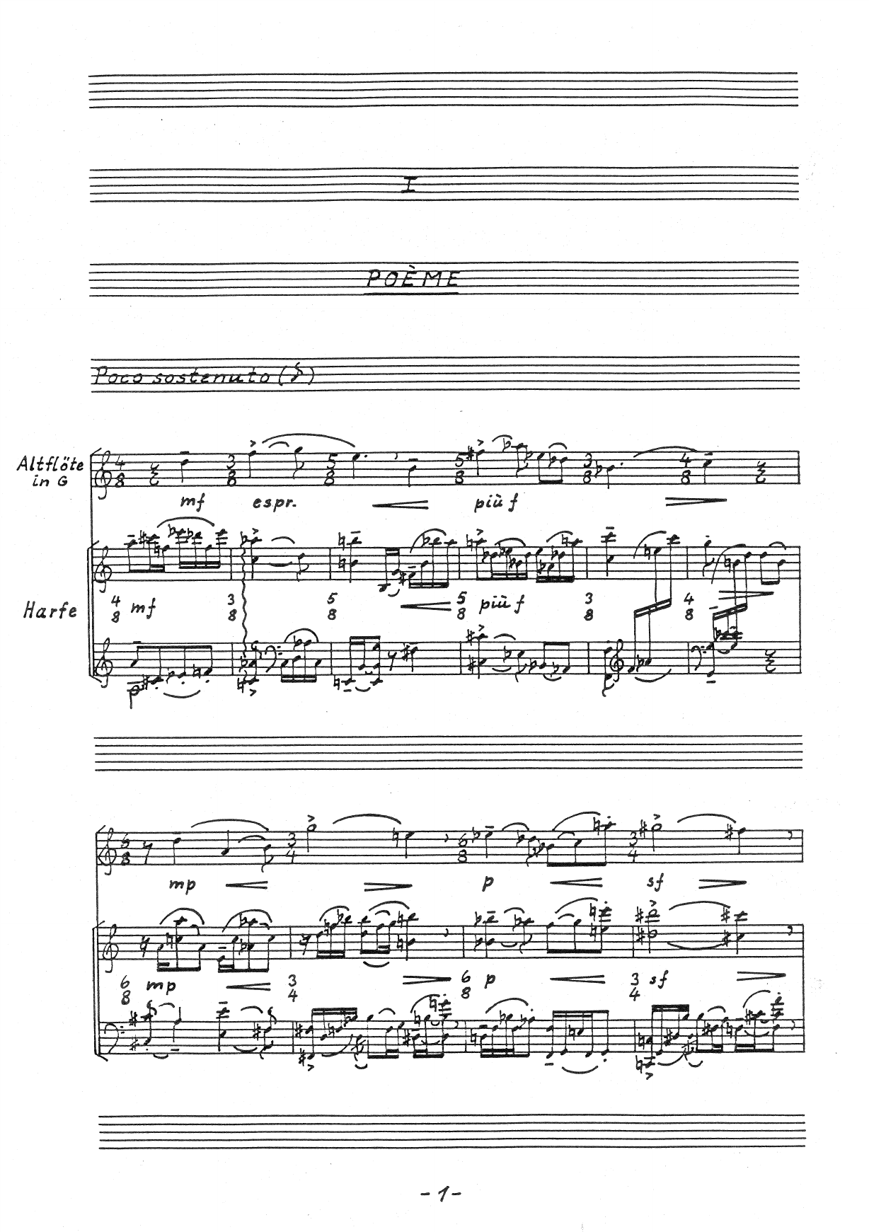 Chants sans paroles für Altflöte und Harfe - Image 3