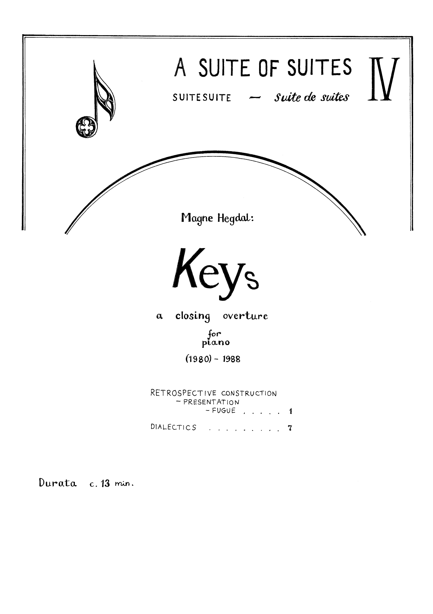 Keys - A Closing Overture for piano