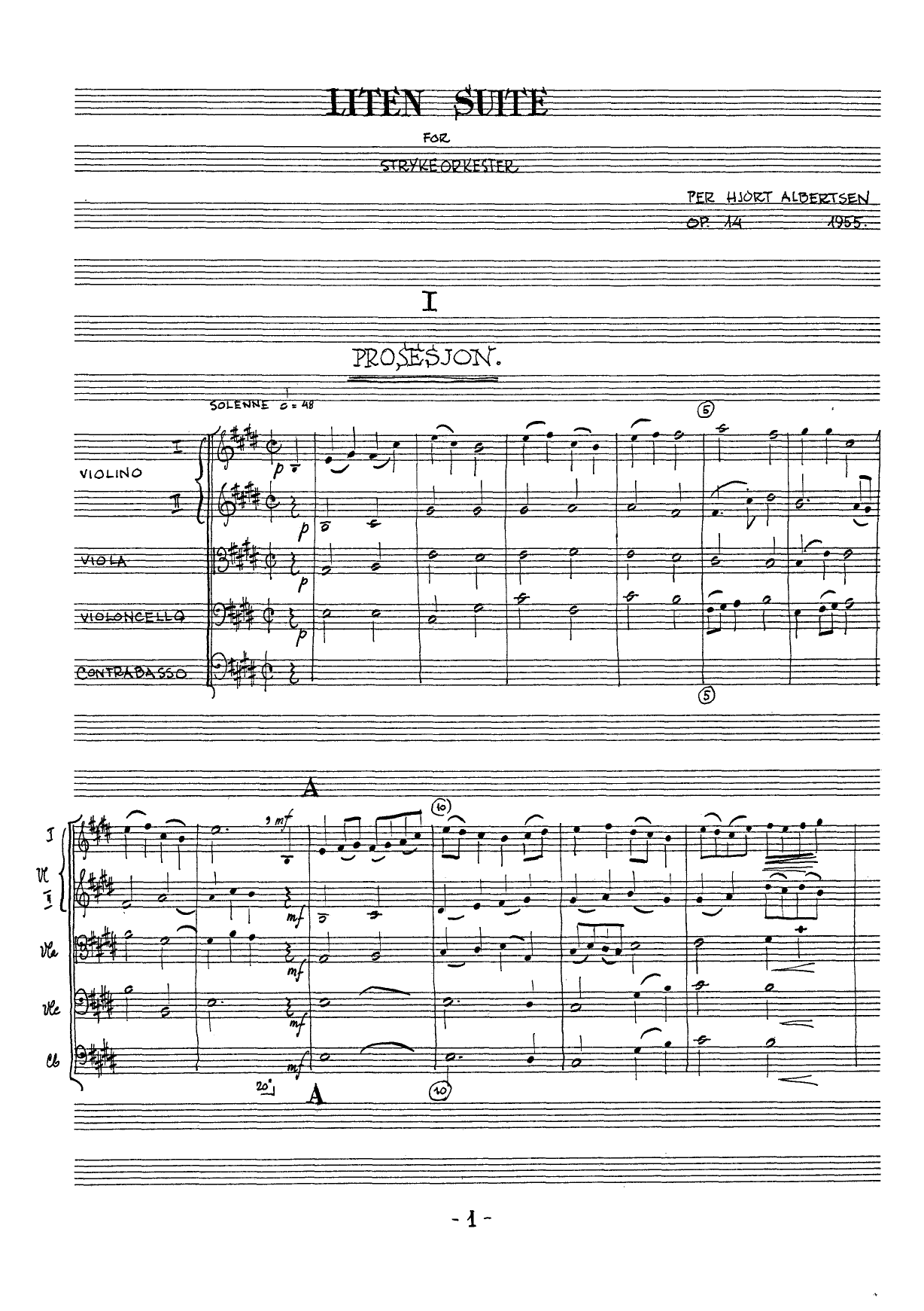 Liten suite for strykeorkester, op 14