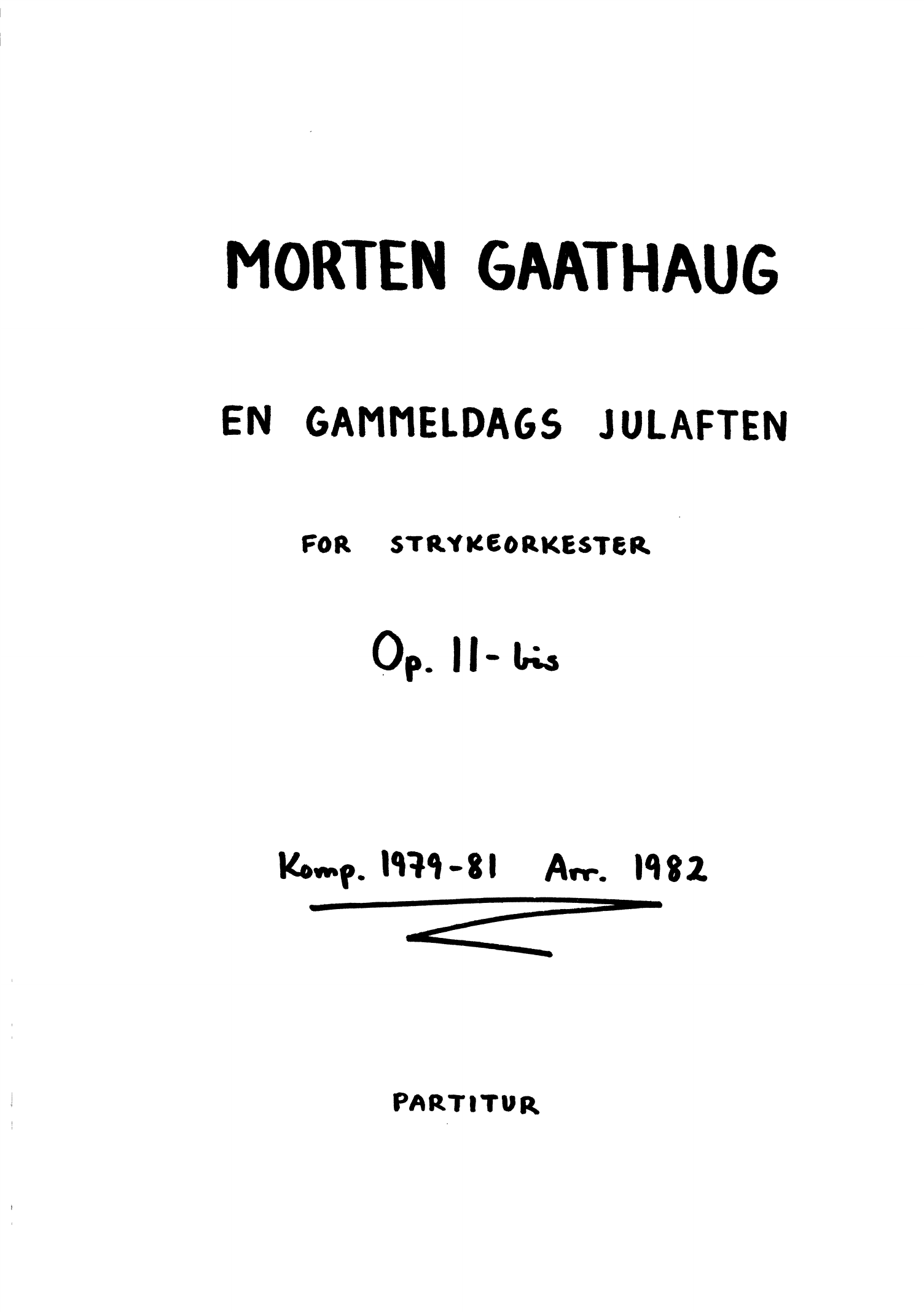 En gammeldags julaften, op. 11-bis