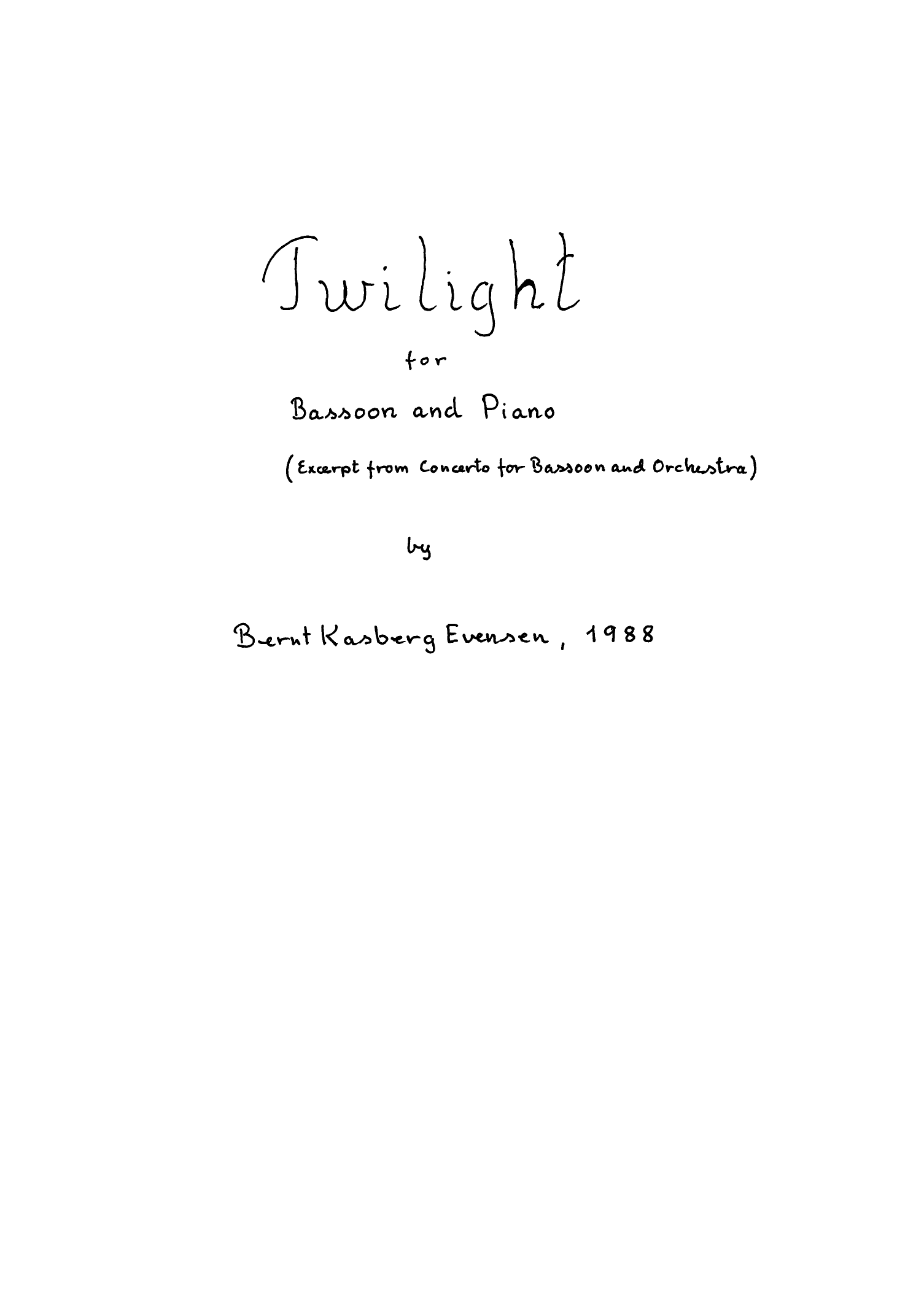 Twilight for Bassoon and Piano