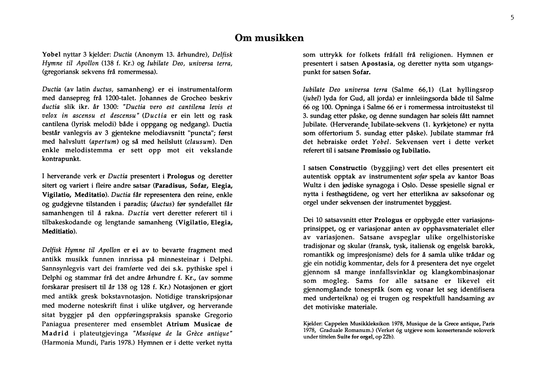 Yobel : A Liturgical Drama, op. 22 <1989) - Image 7