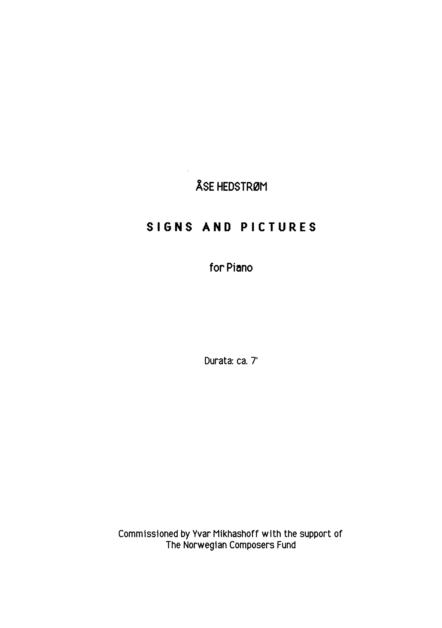 Signs and Pictures for Piano