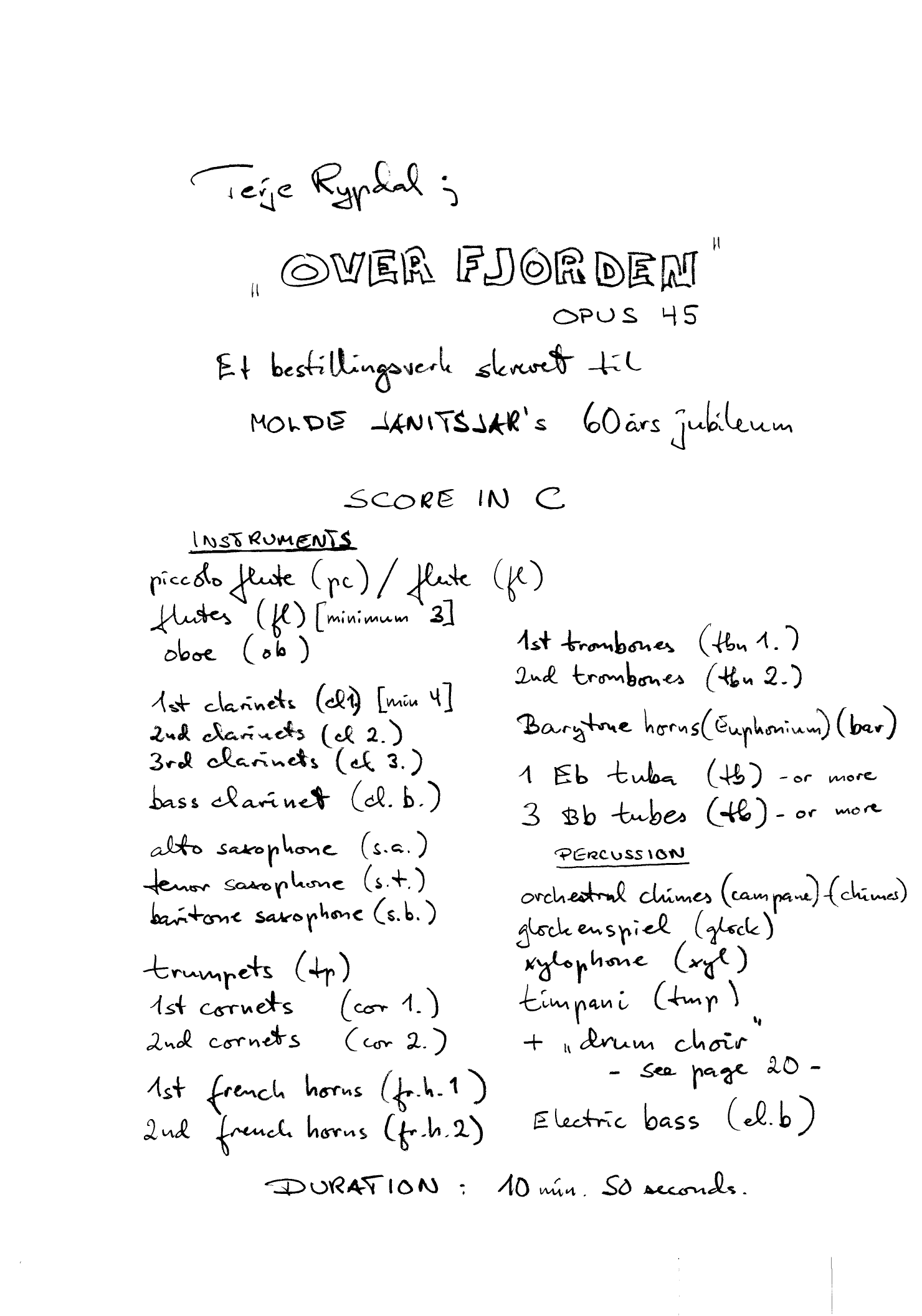Over fjorden, op. 45