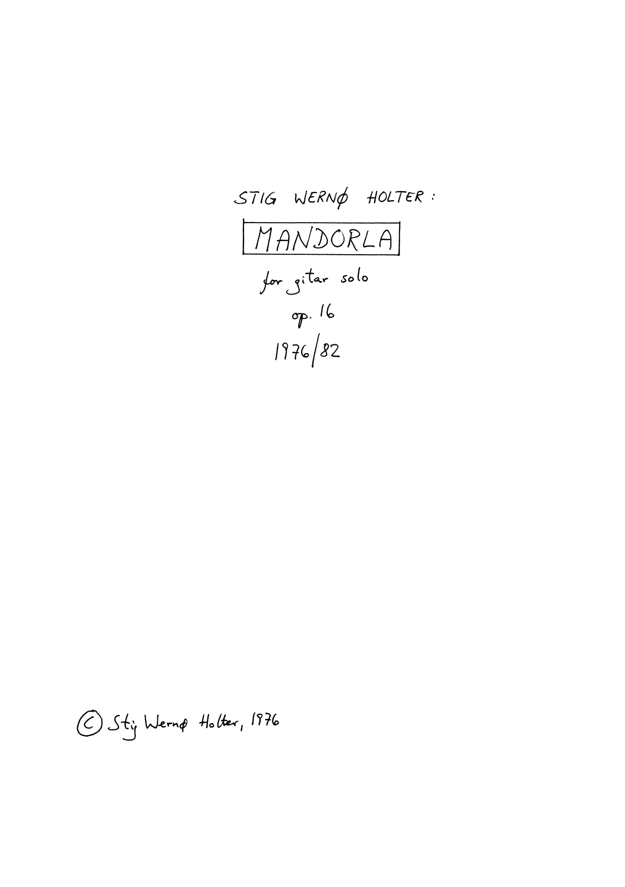 Mandorla for gitar solo, op. 16