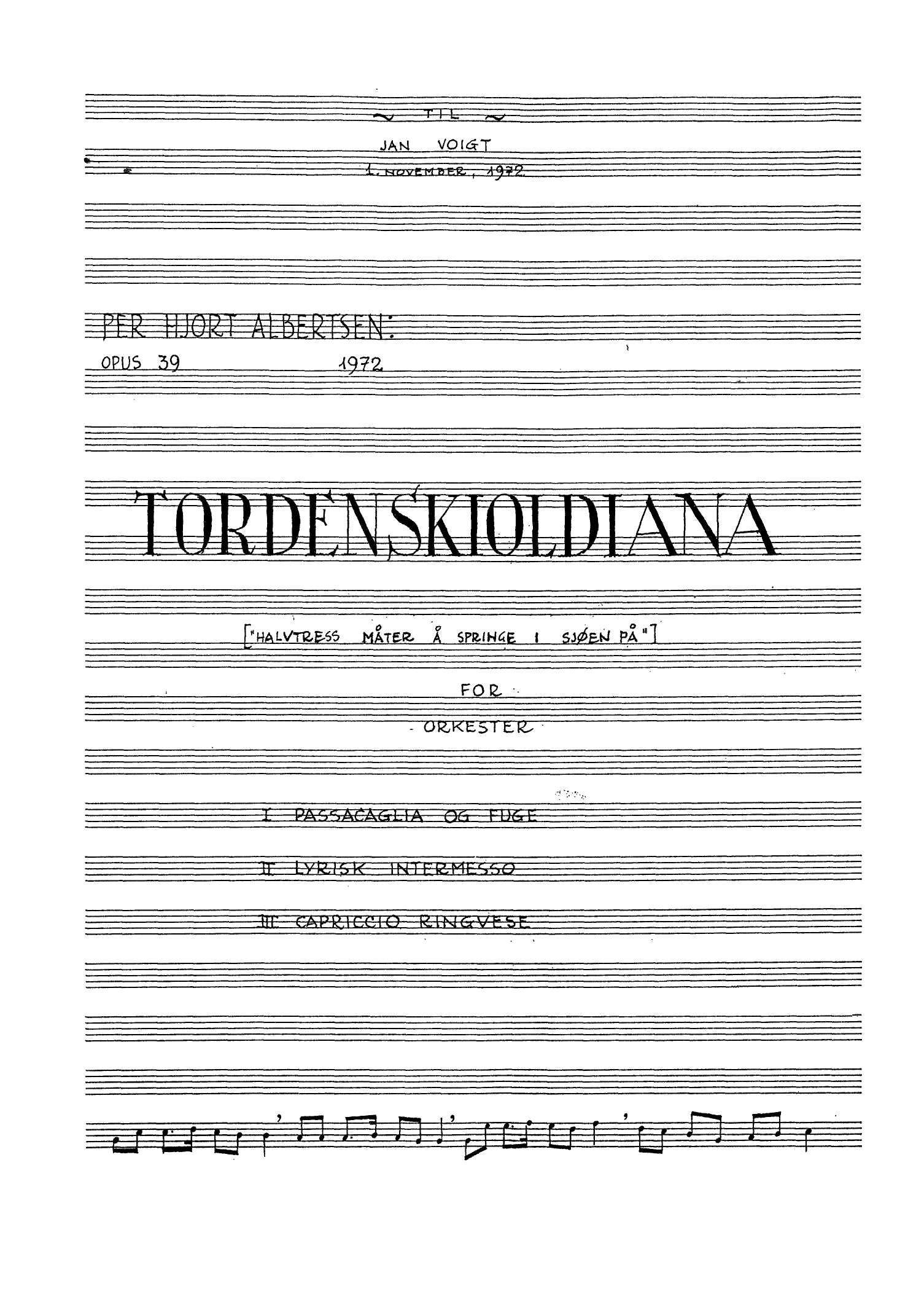 Tordenskioldiana - Halvtress måter å springe i sjøen på, op. 39