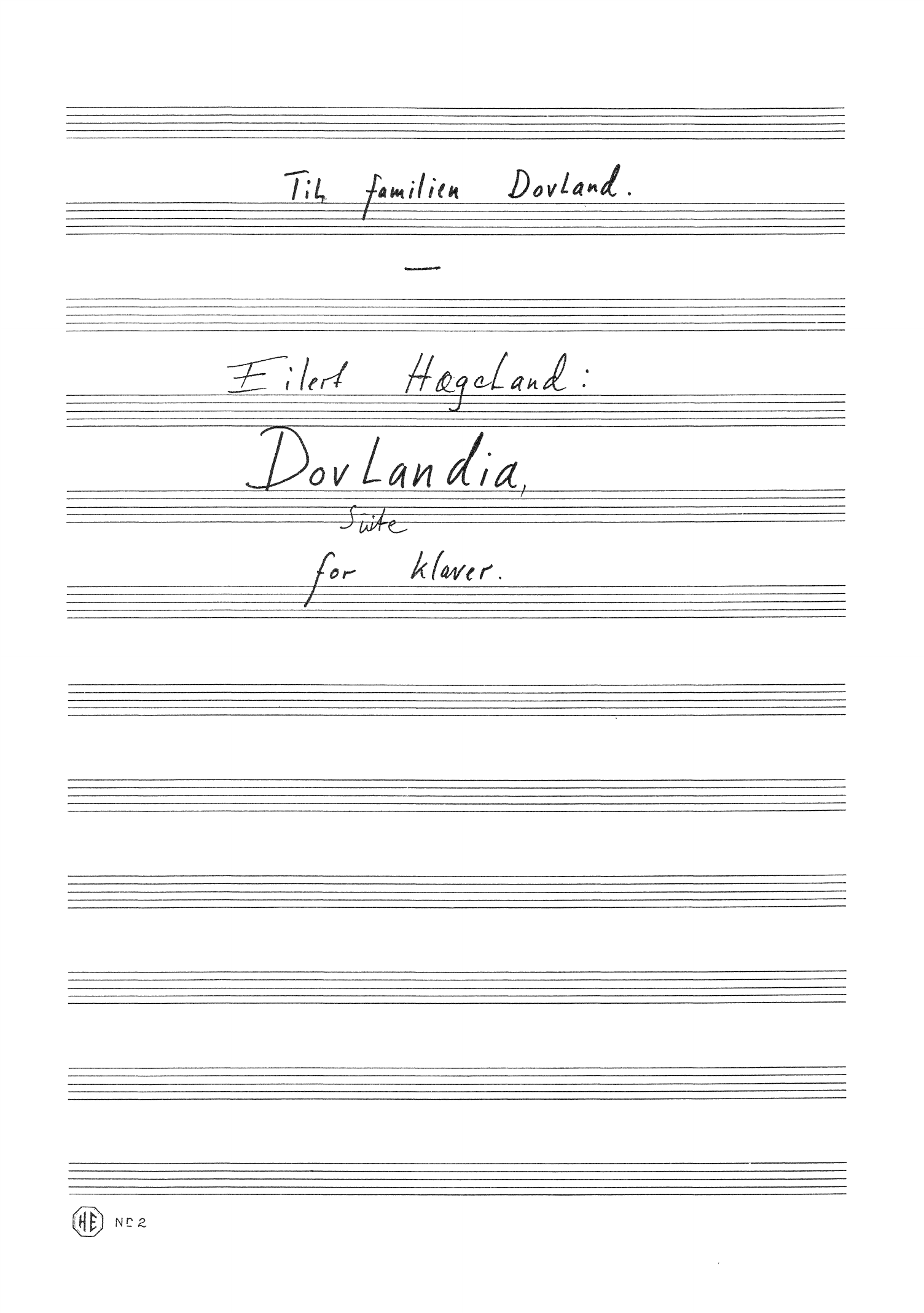 Dovlandia - Suite for klaver