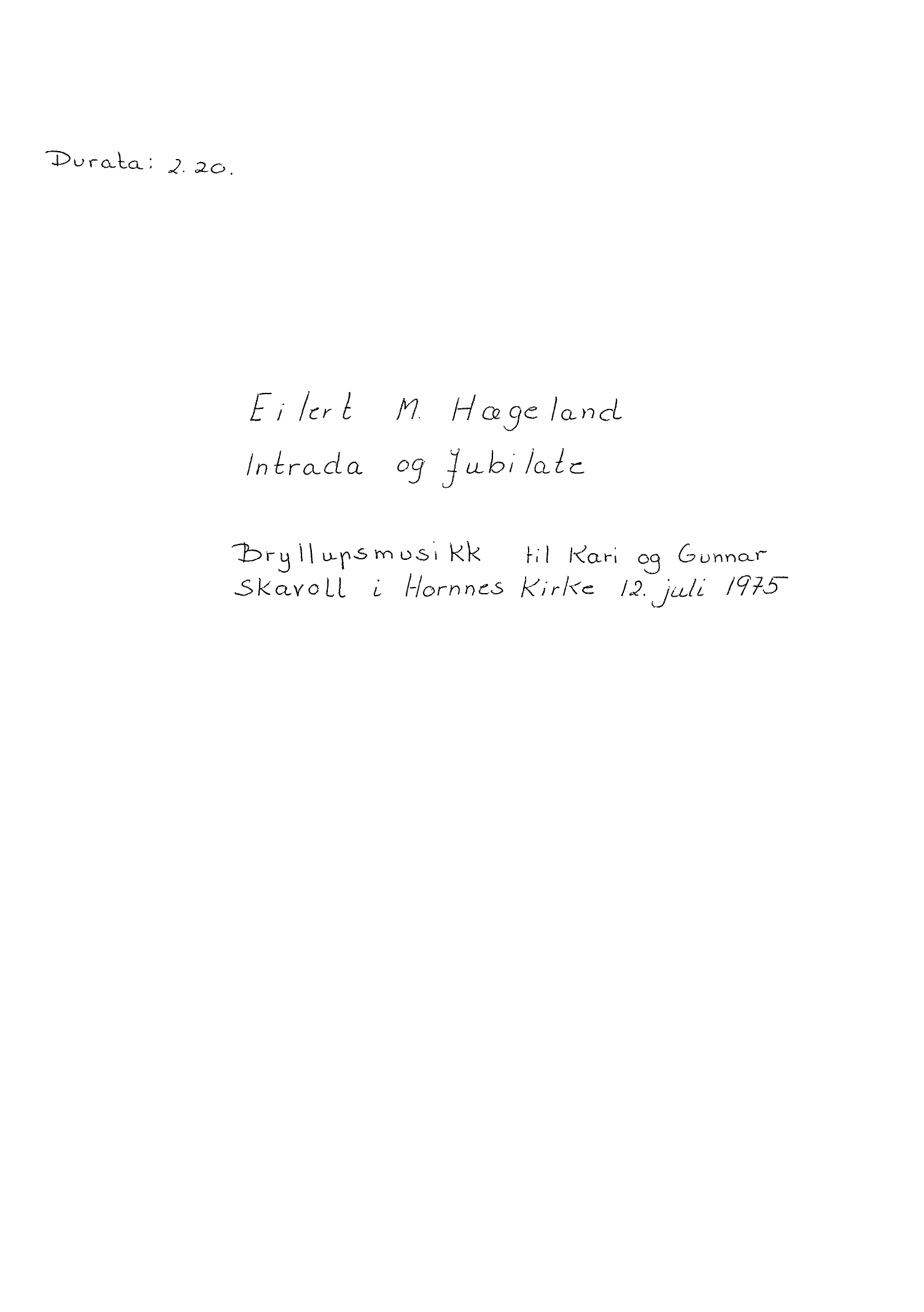 Intrada og Jubilate