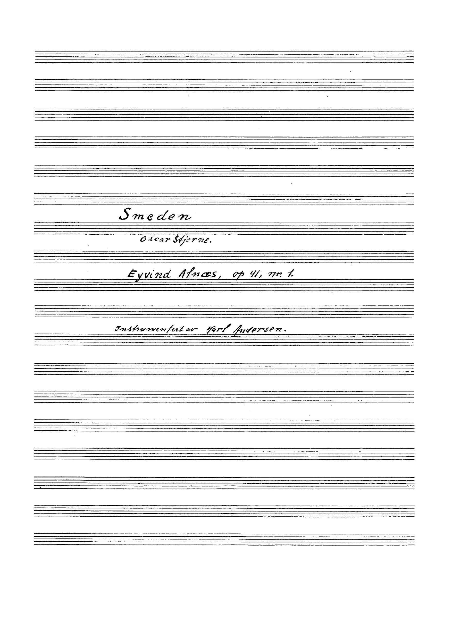 Smeden - Sang og orkester, op. 41 nr. 1