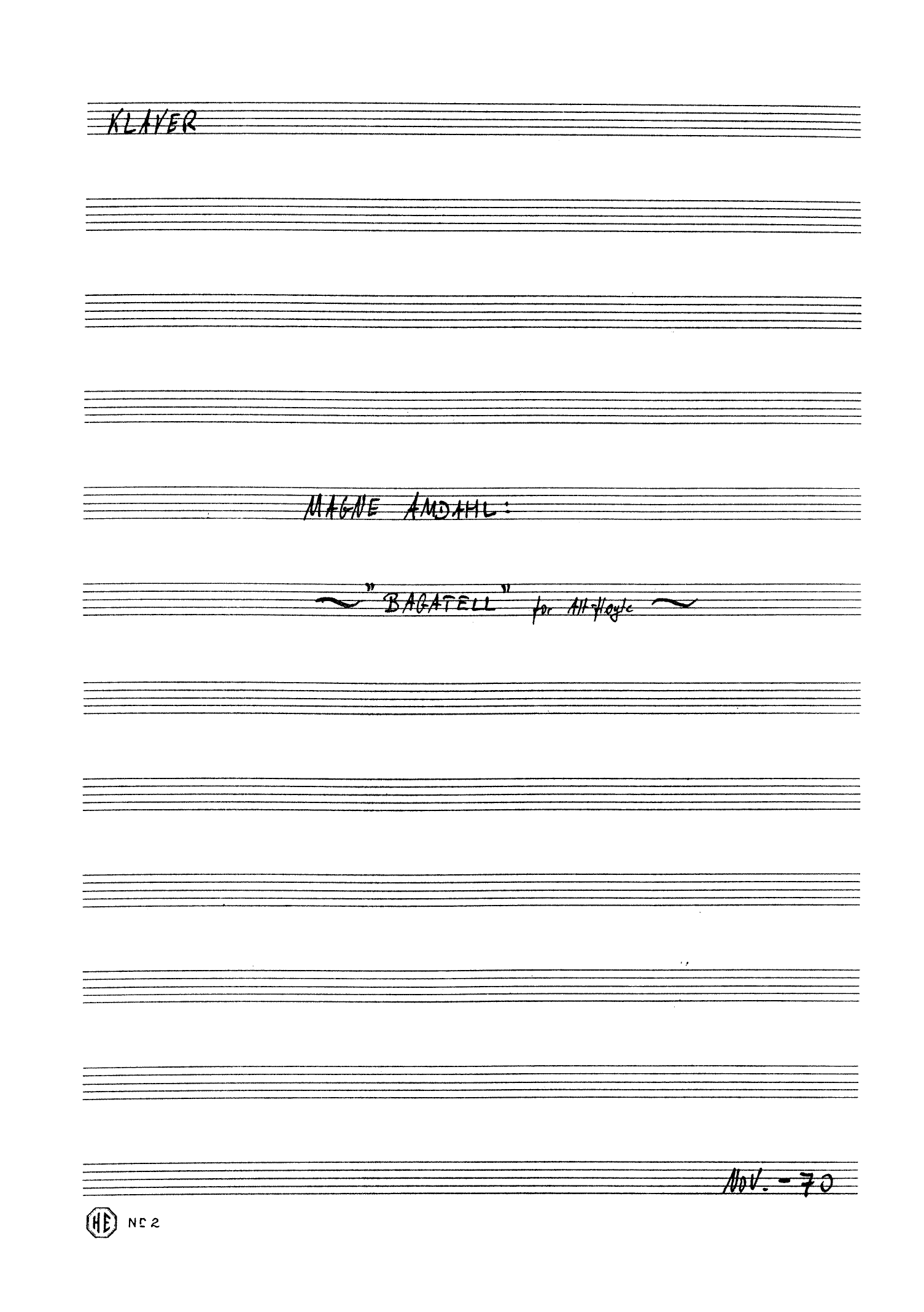Bagatell for alt-fløyte og piano