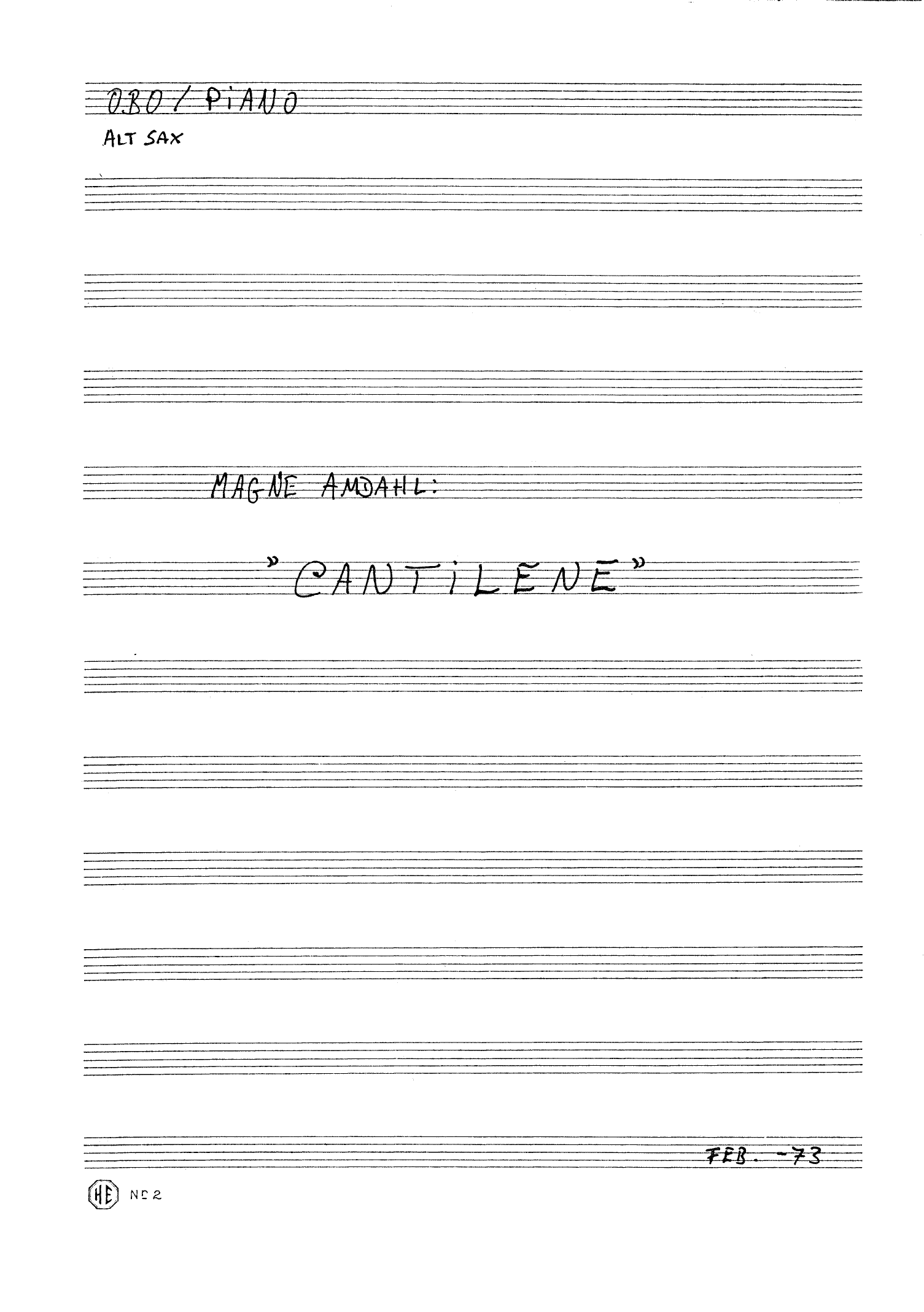 Cantilene for obo og piano