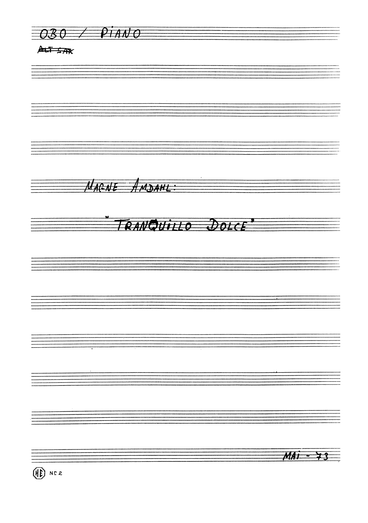 Tranquillo Dolce for obo og piano