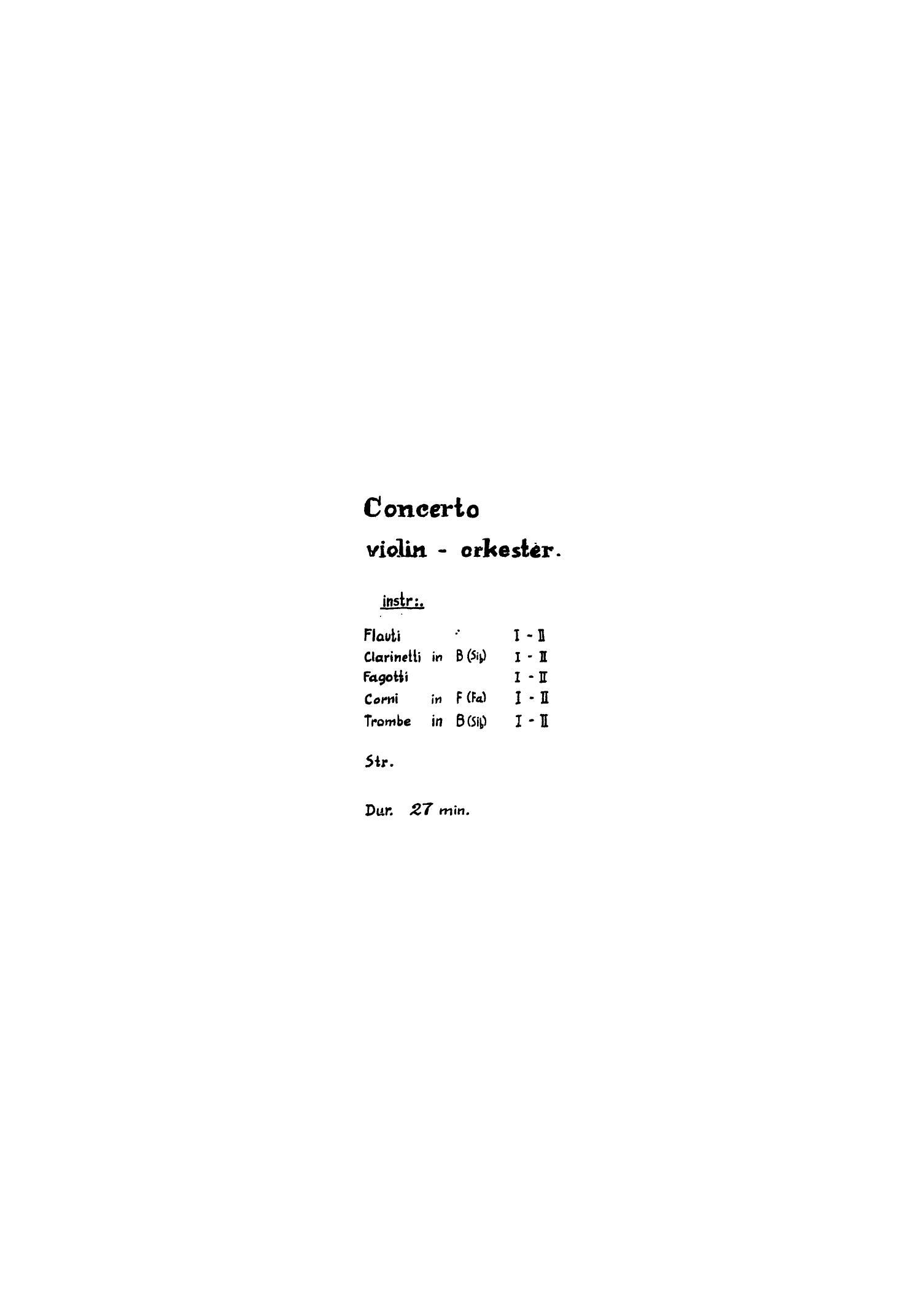 Concerto - Violin - Orkester