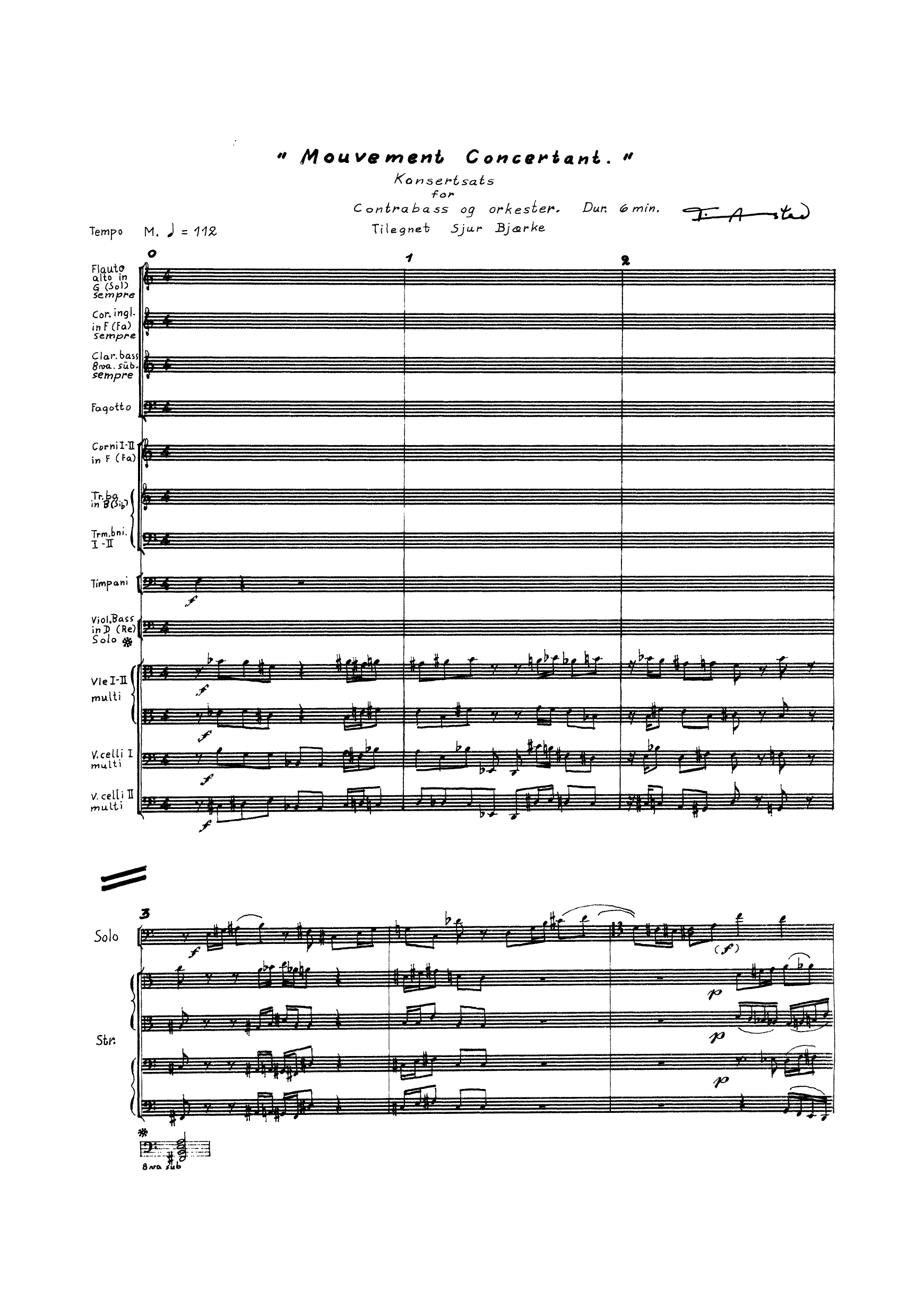 Mouvement Concertant - Konsertsats for contrabass og orkester