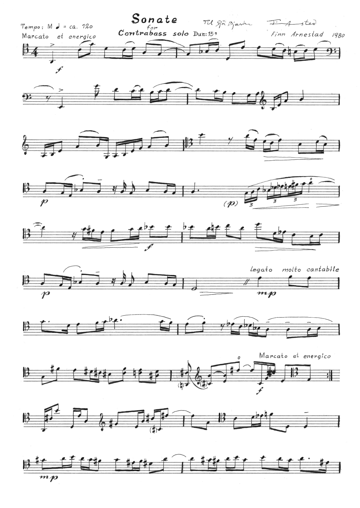 Sonate for contrabass solo