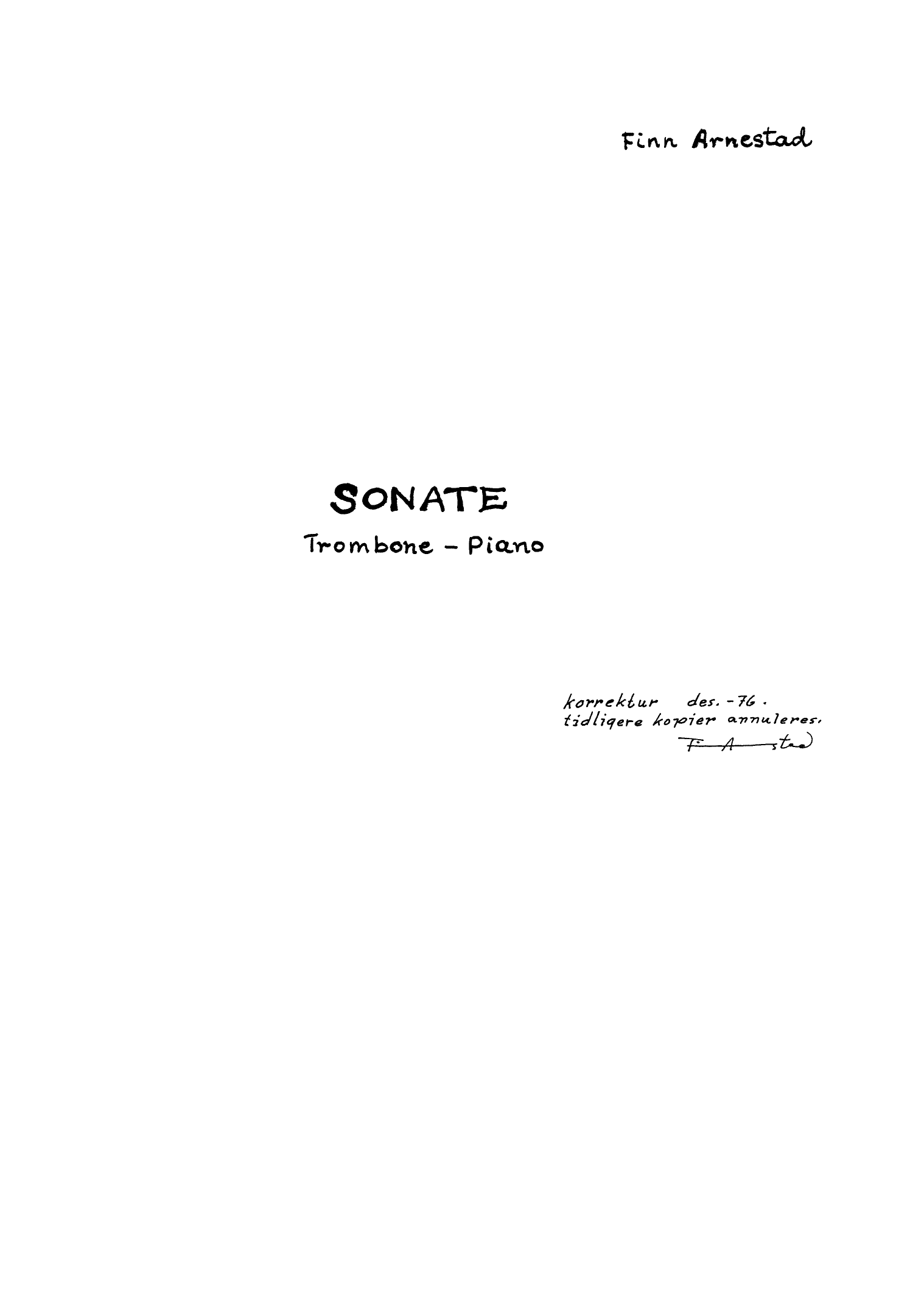Sonata for trombone and piano